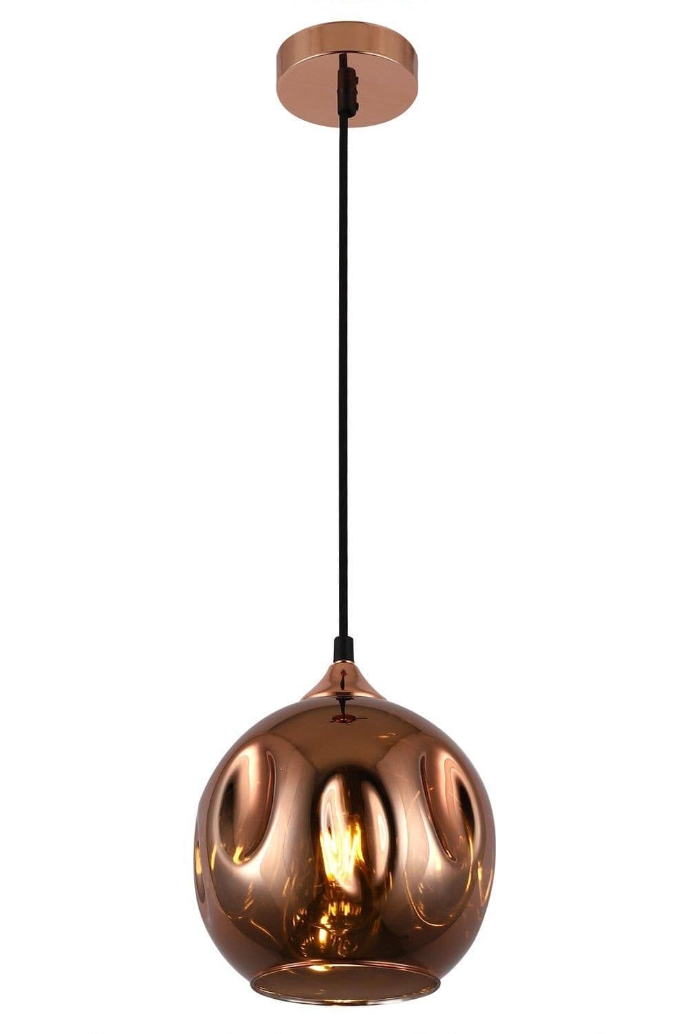 Pendant Ceiling Light Dome Shade Rose Gold Finish