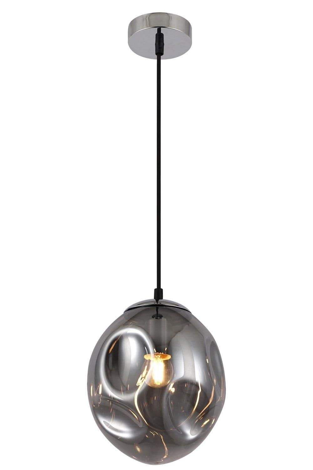 Pendant Ceiling Light Oval Shade Smoke Finish