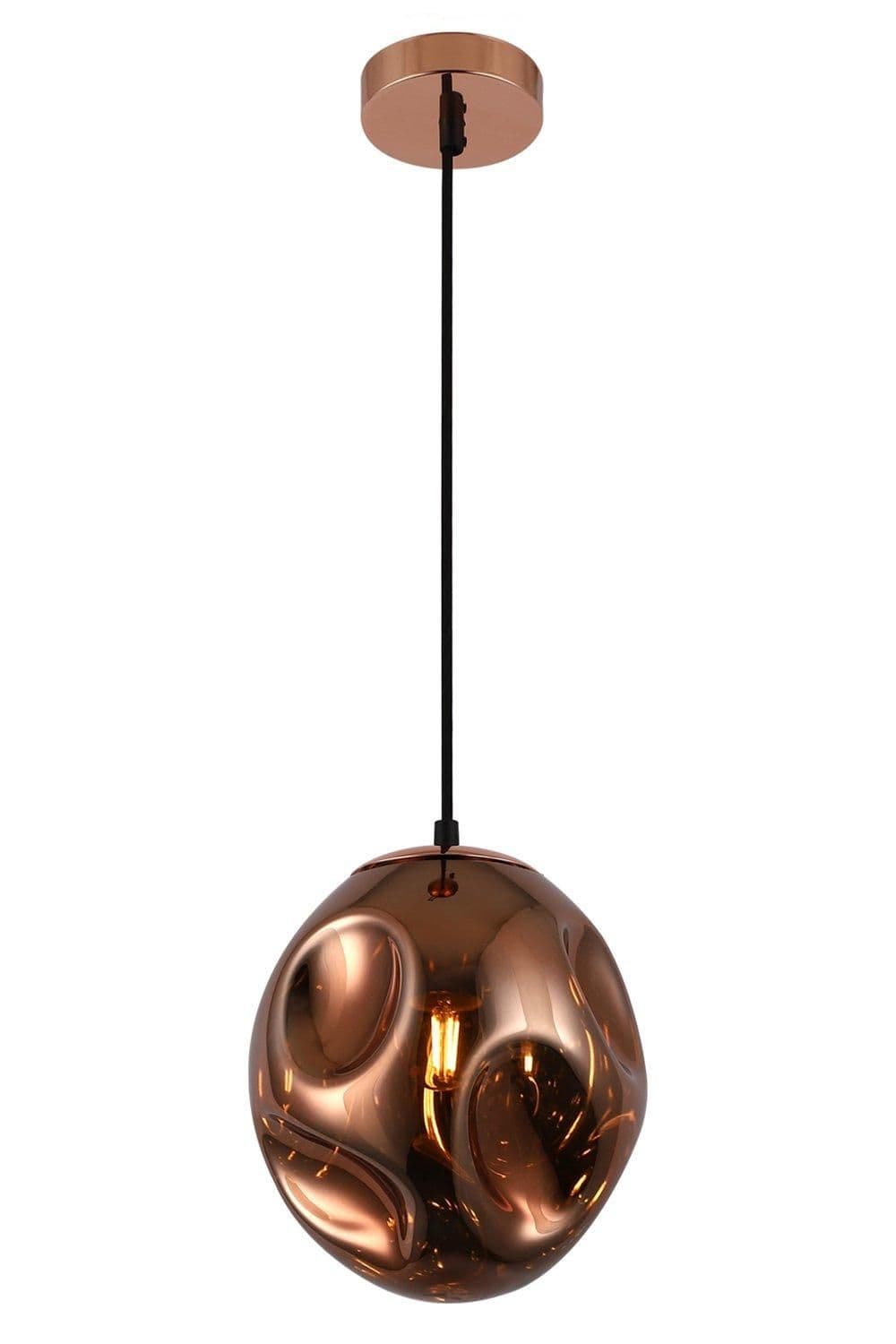 Pendant Ceiling Oval Shade Light Rose Gold Finish