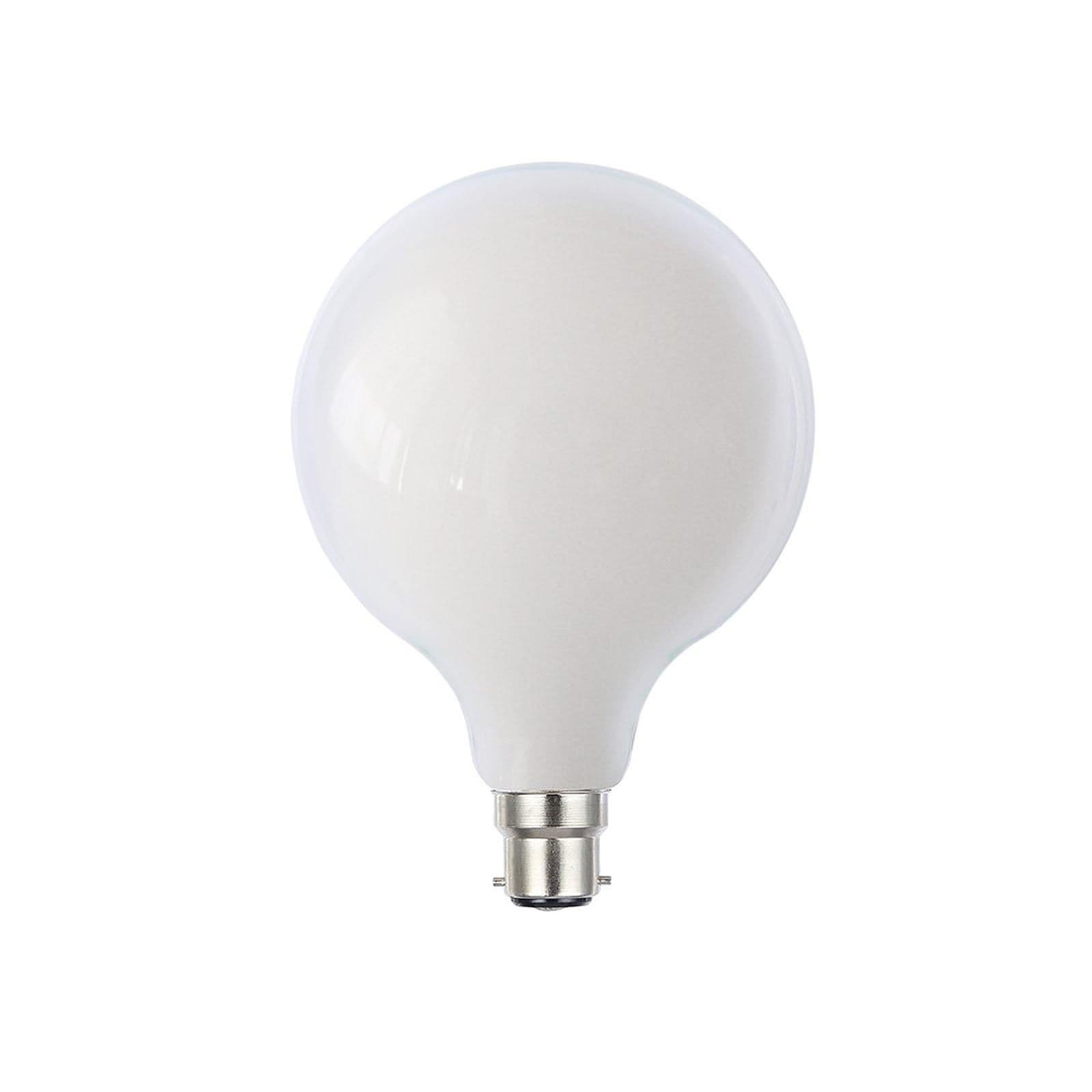 8 Watts G125 B22 BC Bayonet LED Bulb Opal Globe Warm Dimmable