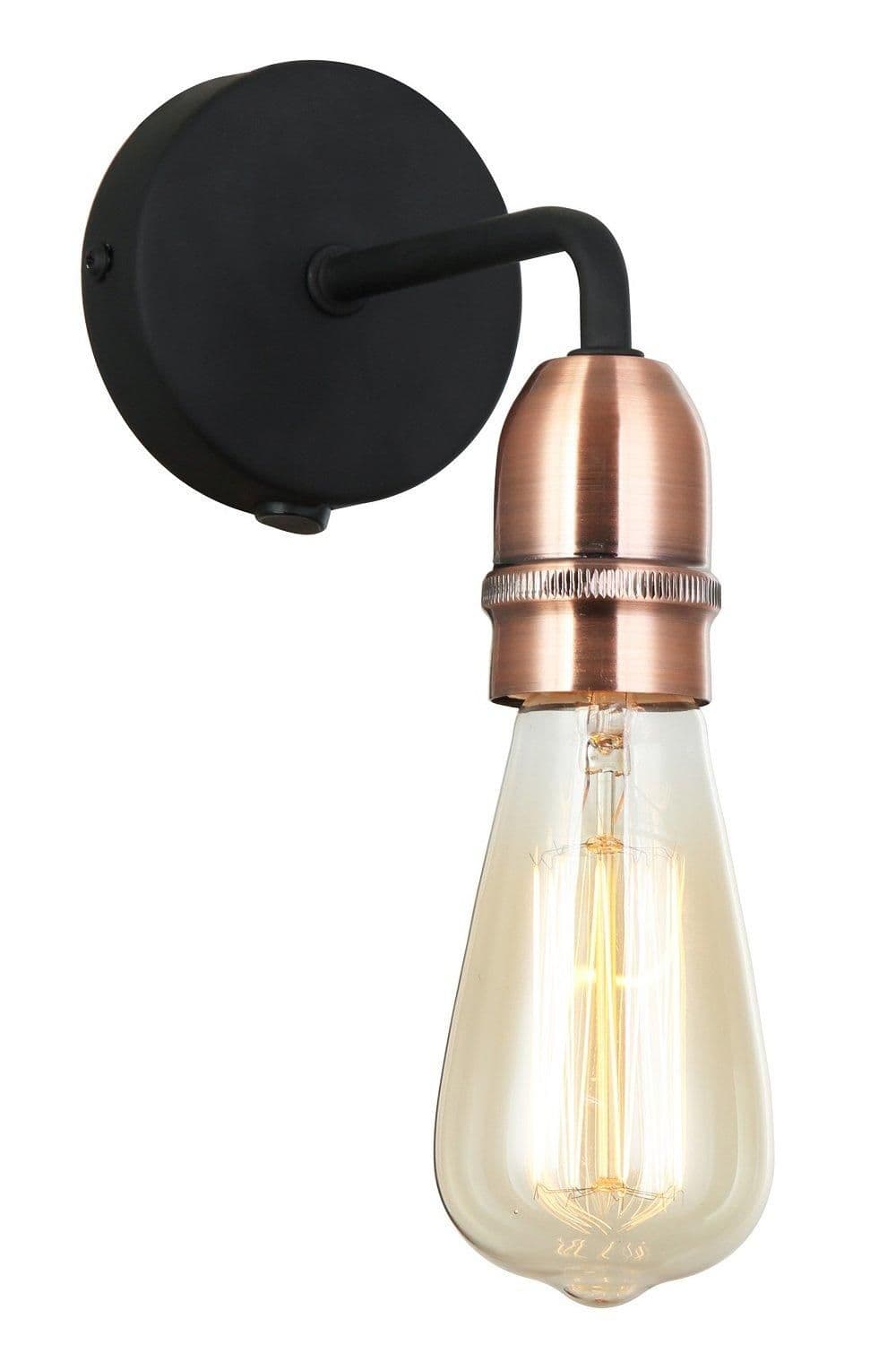 Single Up Wall Light On Off Switch E27 ES Bulb cap