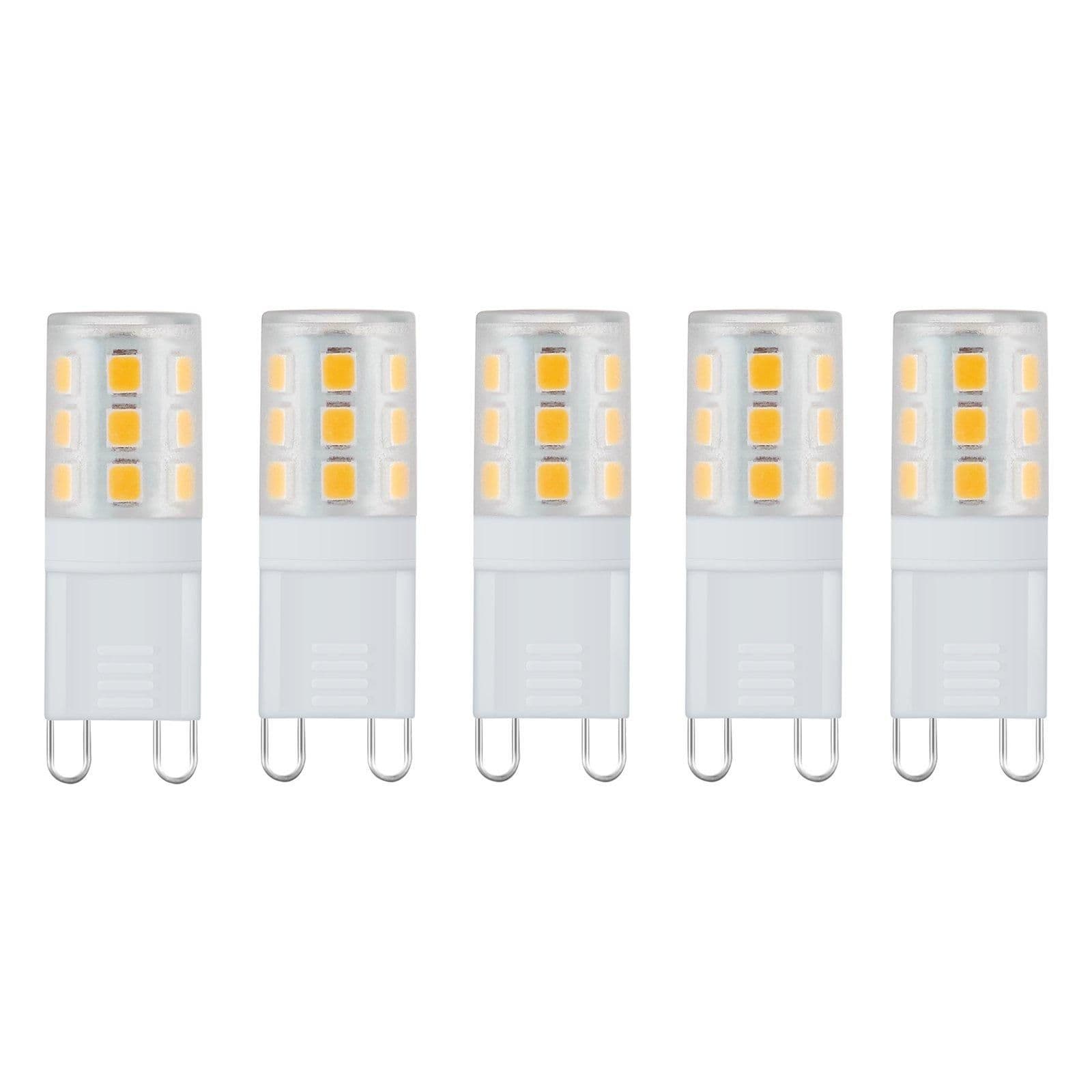 3 Watts G9 LED Bulb Clear Capsule Warm Non Dimmable Pack 5