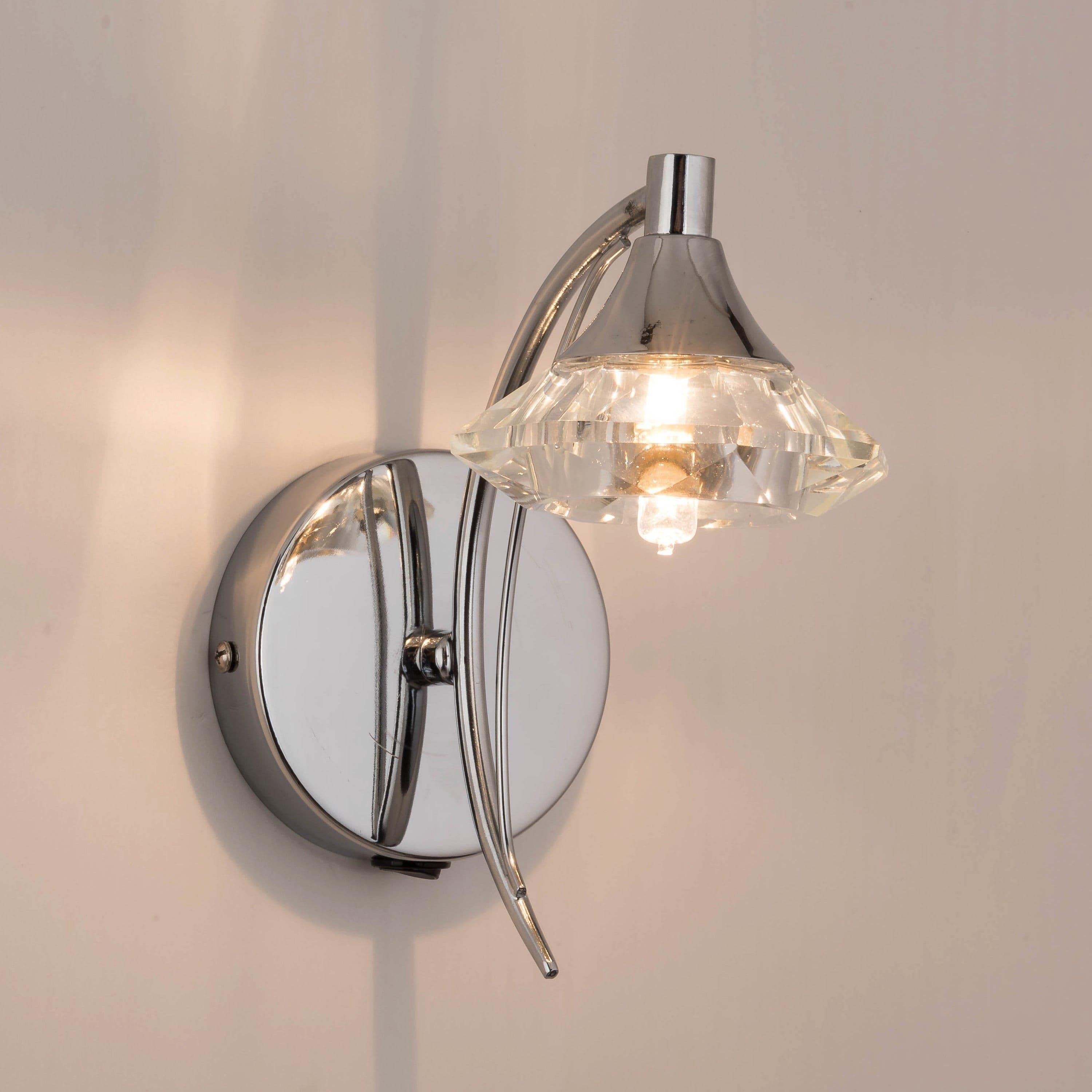 Single Wall Light Sconce Polished Chrome Finish