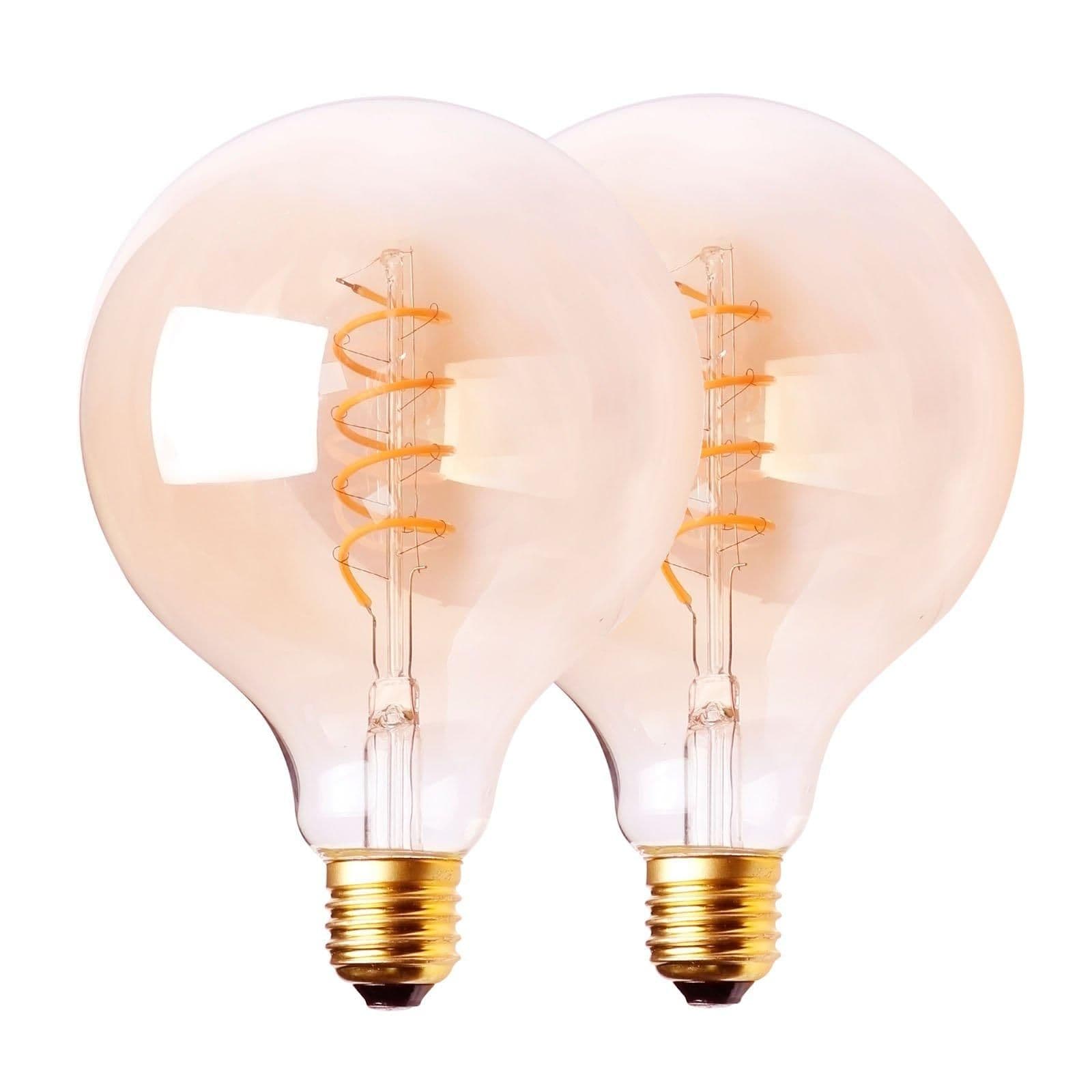 4 Watts G125 E27 LED Bulb Vintage Globe Warm Dimmable Pack 2