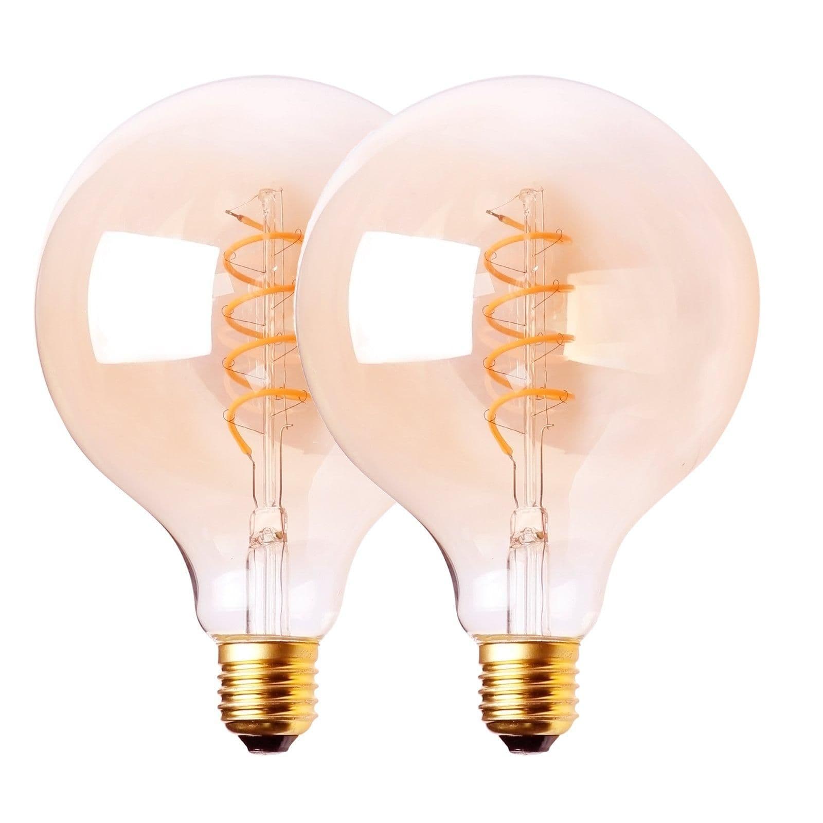 4 Watts G95 E27 LED Bulb Vintage Globe Warm Dimmable Pack 2
