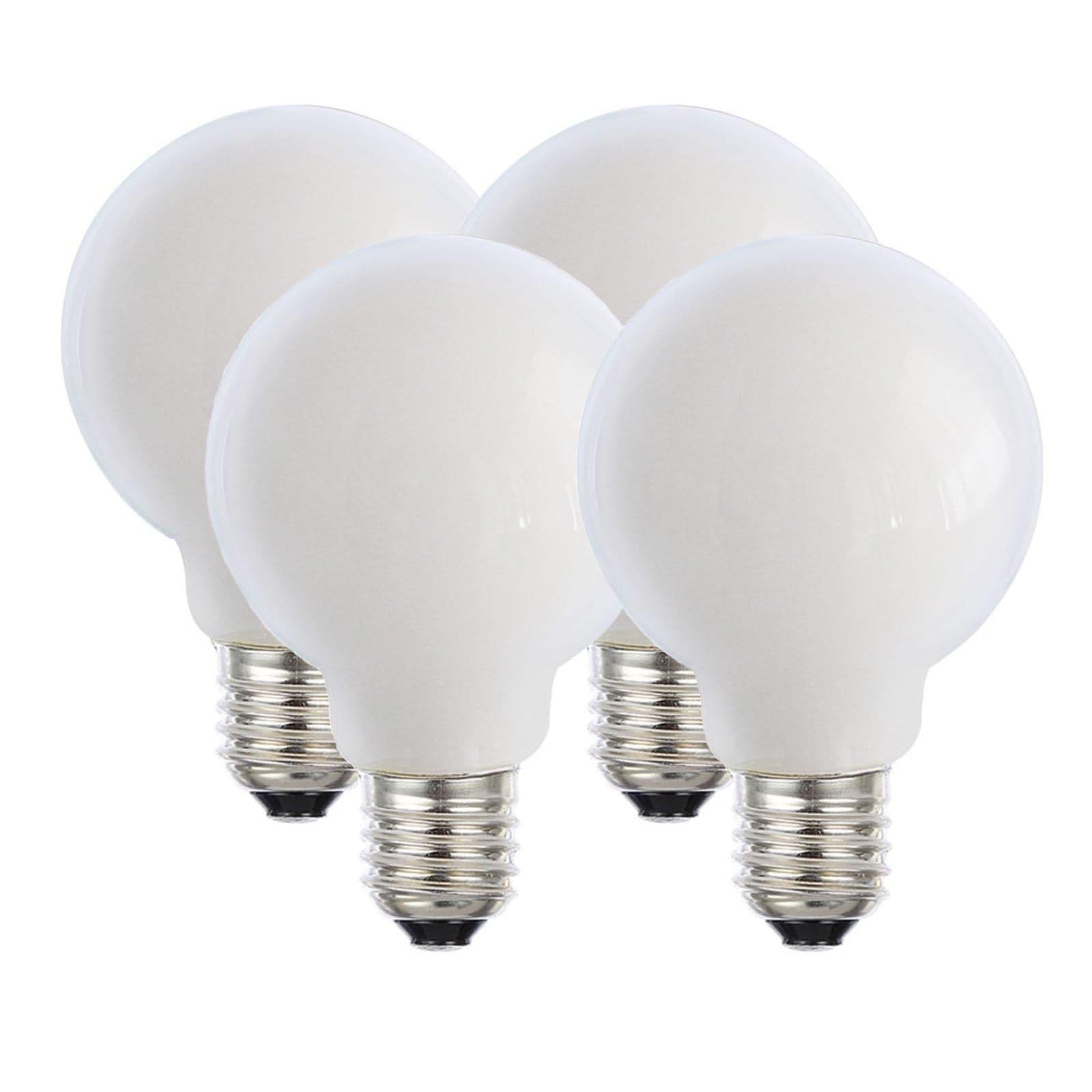 8 Watts G95 E27 LED Bulb Opal Globe Warm Dimmable Pack 4