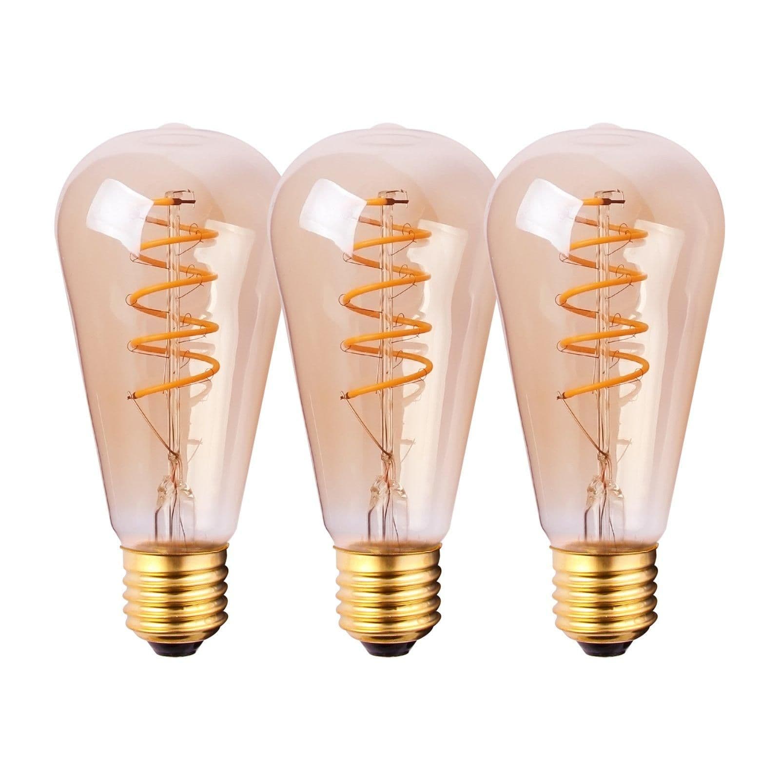 4 Watts ST64 E27 LED Bulb Vintage Warm Dimmable Pack 3