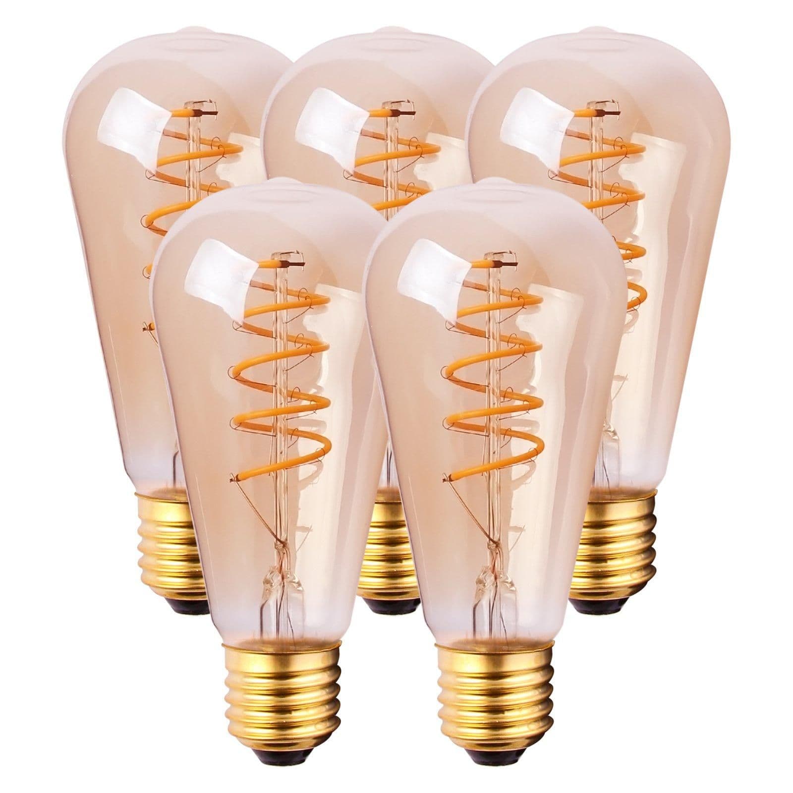 4 Watts ST64 E27 LED Bulb Vintage Warm Dimmable Pack 5