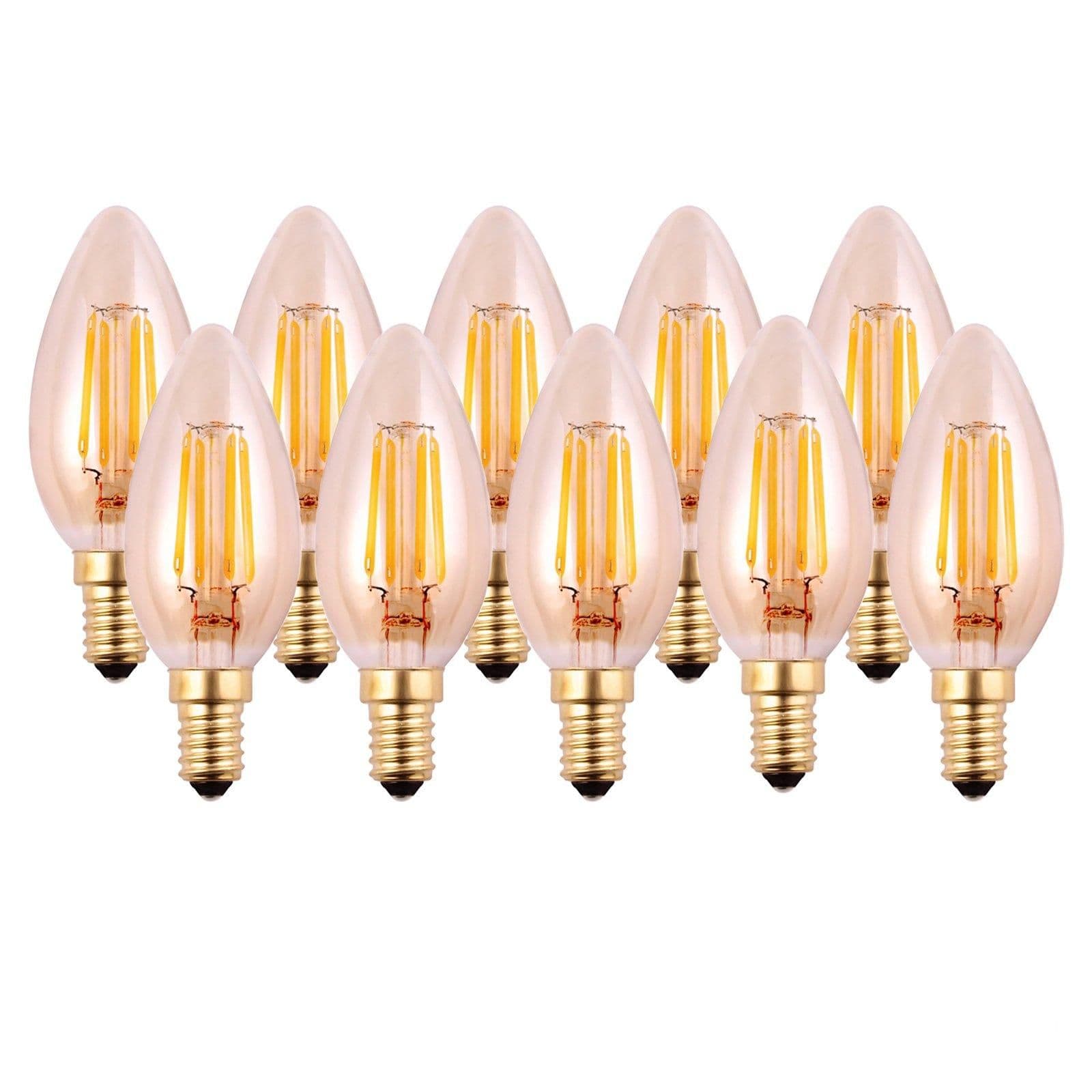 4.5 Watts E14 LED Bulb Amber Candle Warm Dimmable Pack 10