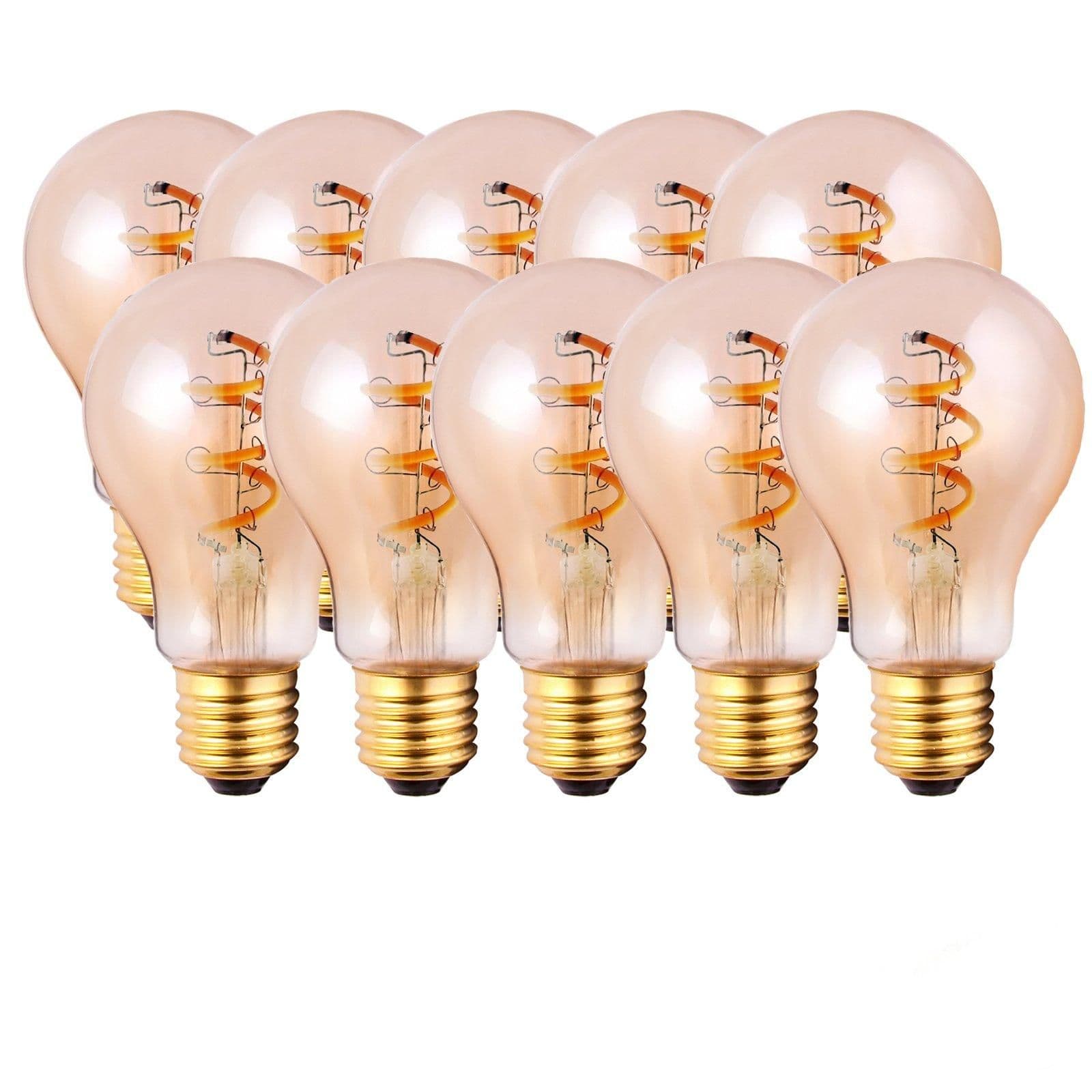 4 Watts E27 LED Bulbs Vintage Warm Dimmable Pack 10