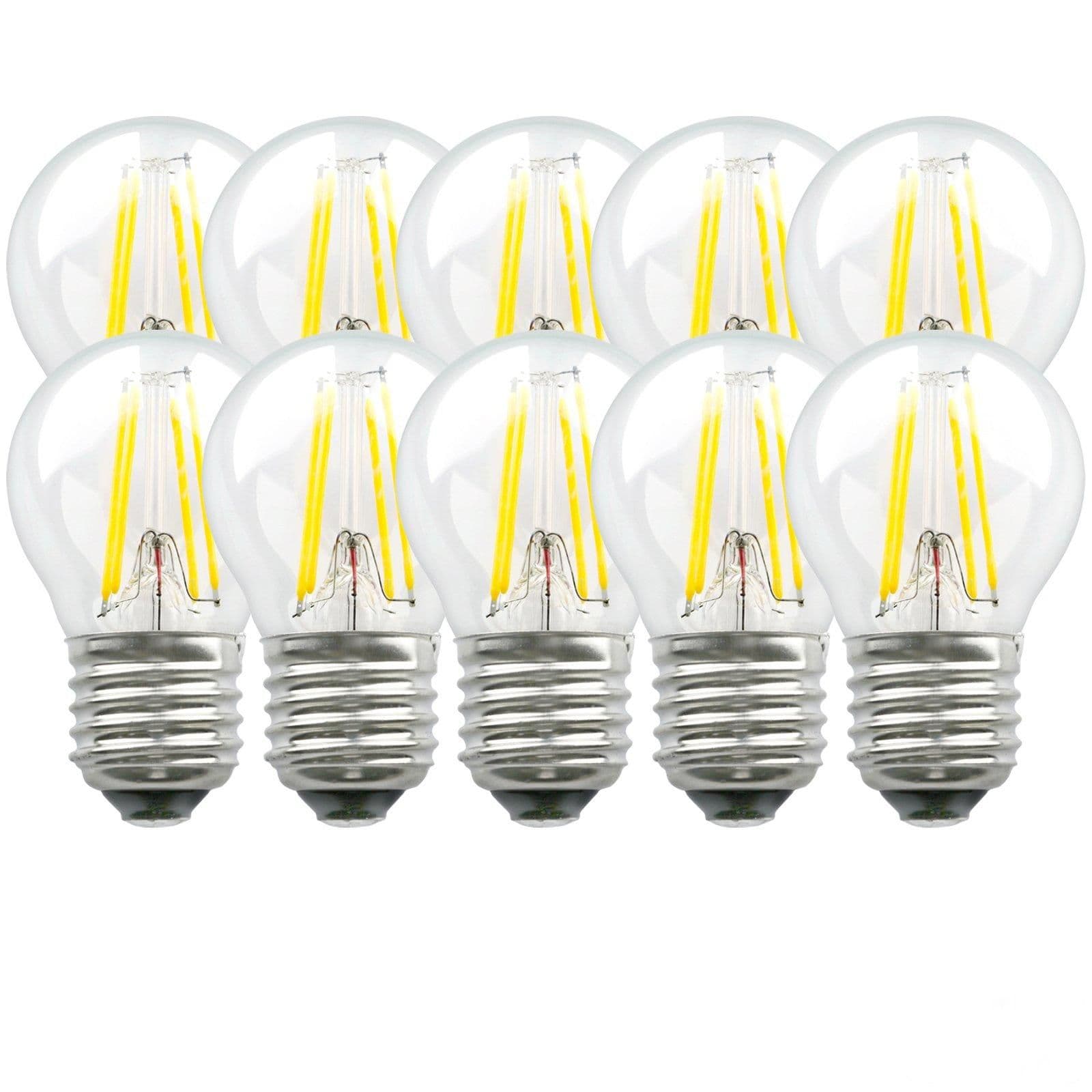 4.5 Watts E27 LED Bulb Clear Golf Ball Warm Dimmable Pack 10
