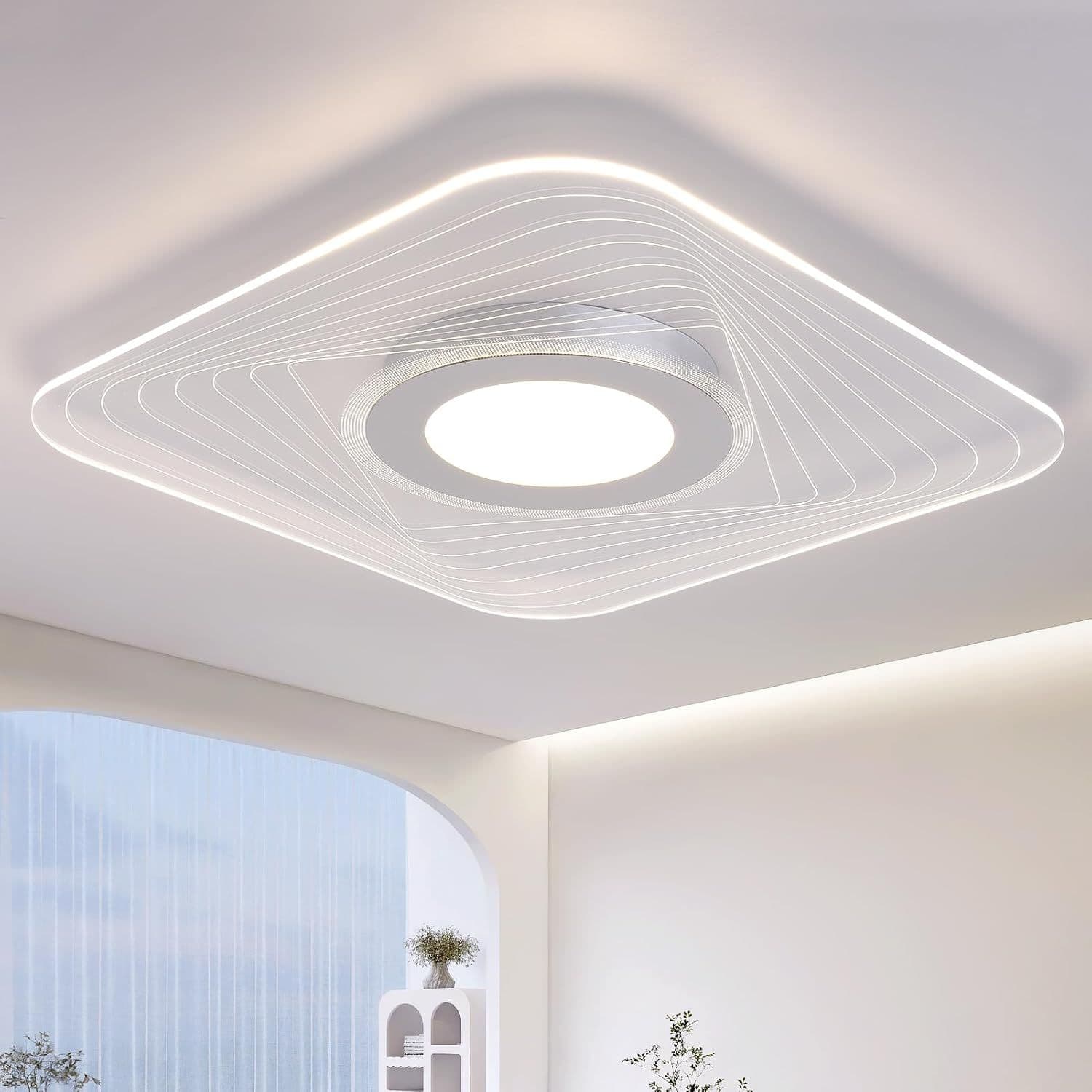 Energy Saving LED Ceiling Light Square Acrylic Shade Non dimmable