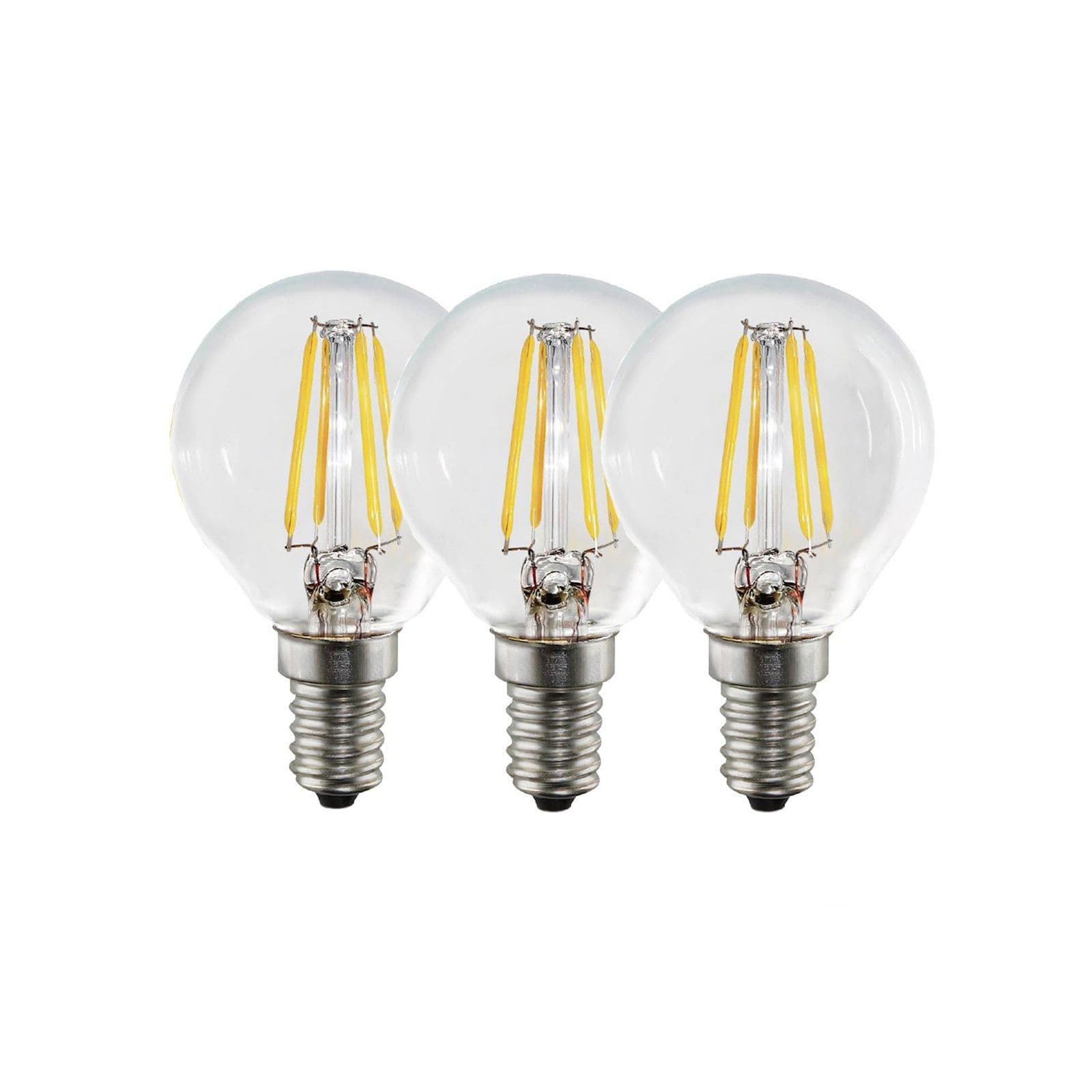 4.5 Watts E14 LED Bulb Clear Golf Ball Cool Dimmable Pack 3