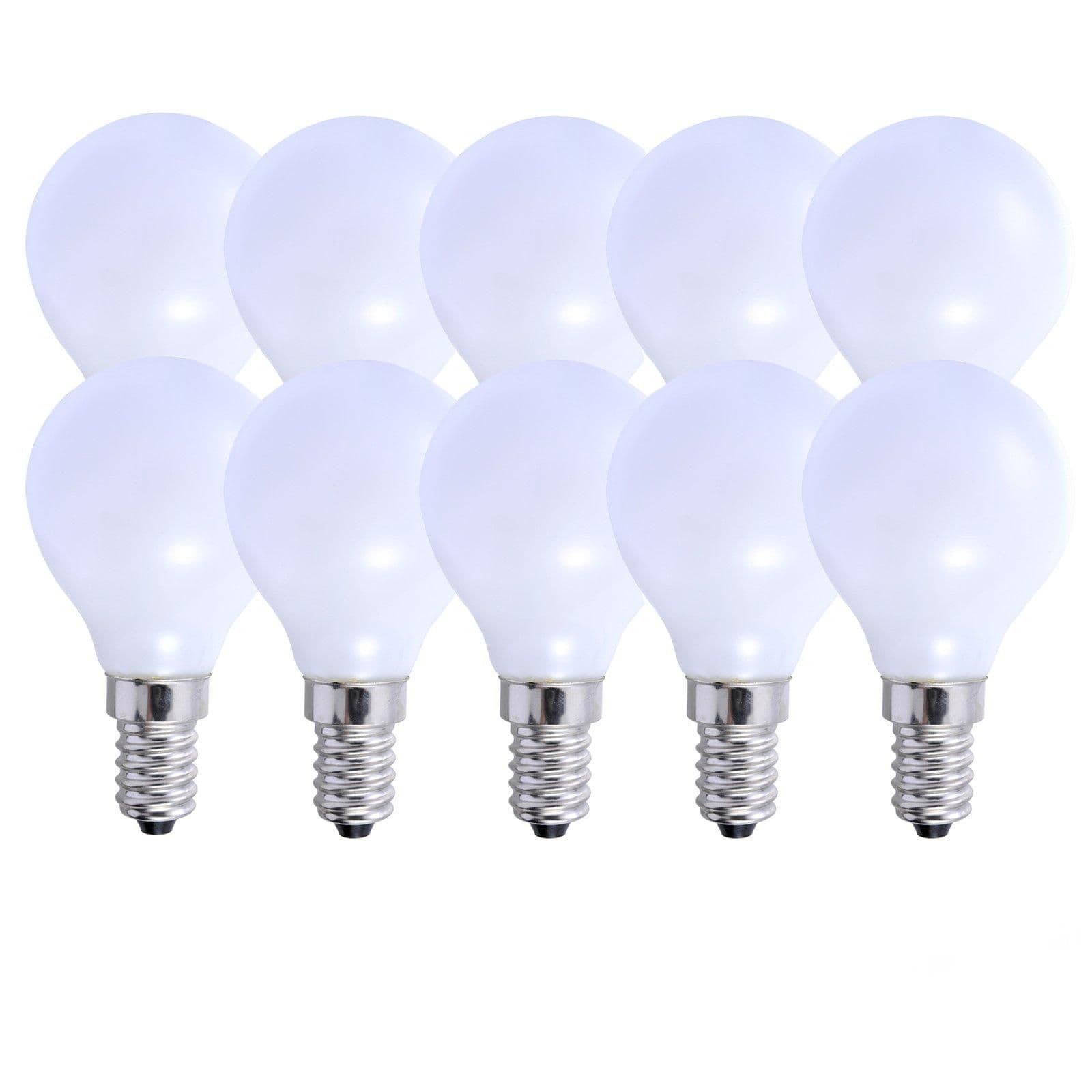 5 Watts E14 LED Bulb Opal Golf Ball Cool Dimmable Pack 10