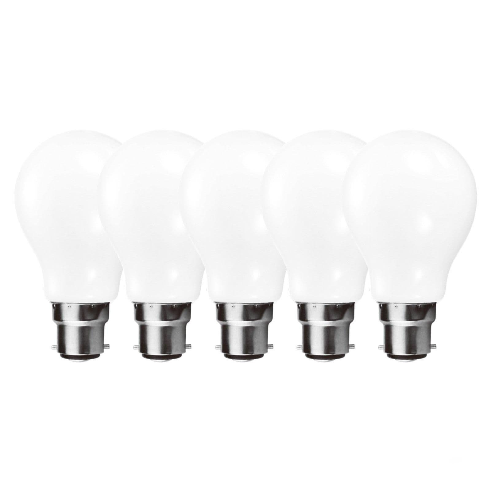 9 Watts GLS B22 BC Bayoney LED Light Bulb Opal Cool Dimmable Pack 5