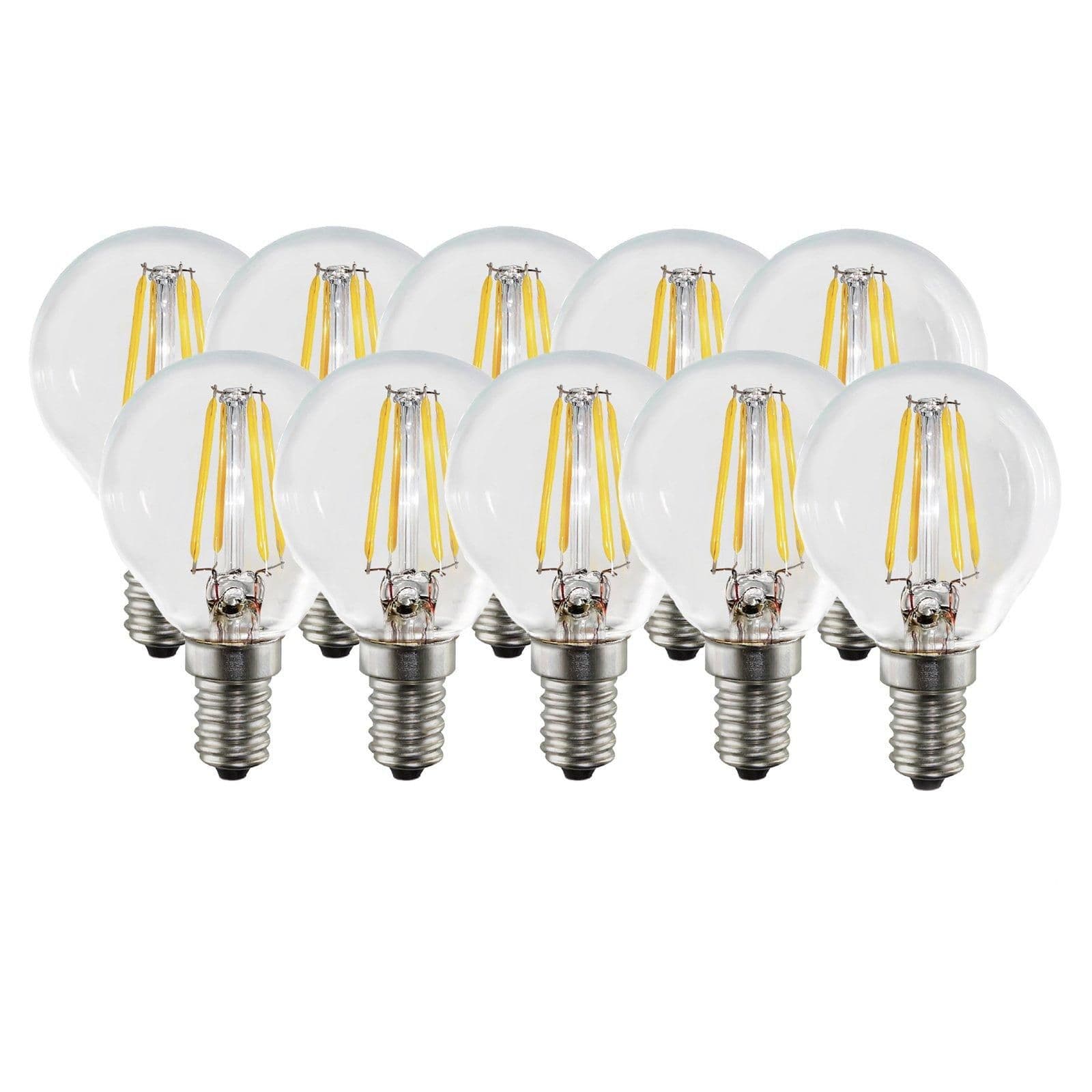 4.5 Watts E14 LED Bulb Clear Golf Ball Cool Dimmable Pack 10