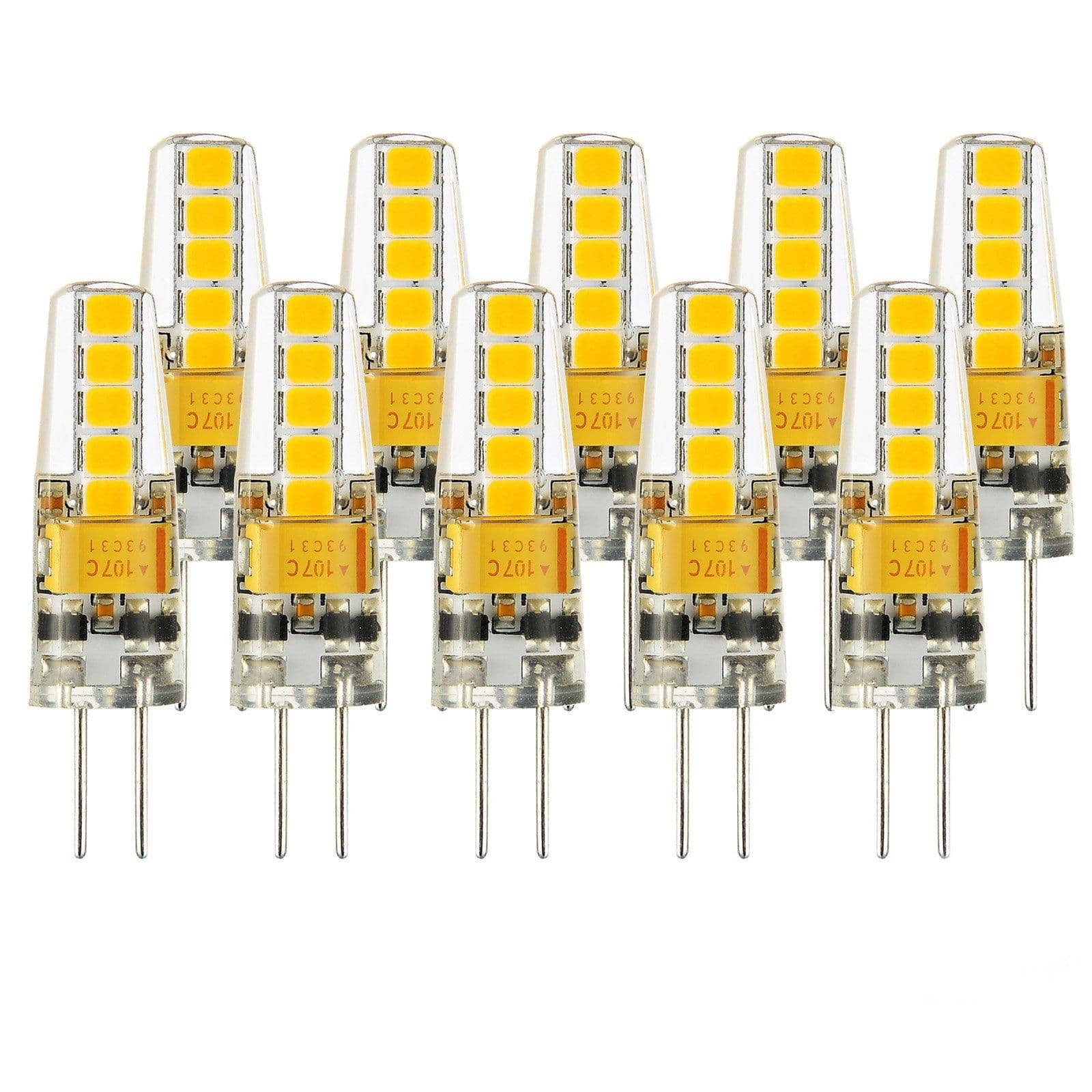 2 Watts G4 LED Bulb Clear Capsule Warm Non Dimmable Pack 10