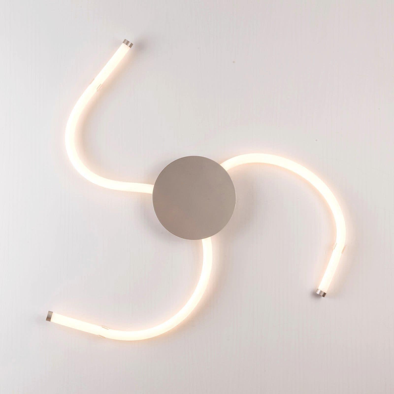 LED 3 Light Flush Ceiling Light Flexible Polycarbonate Arms Matt Nickel
