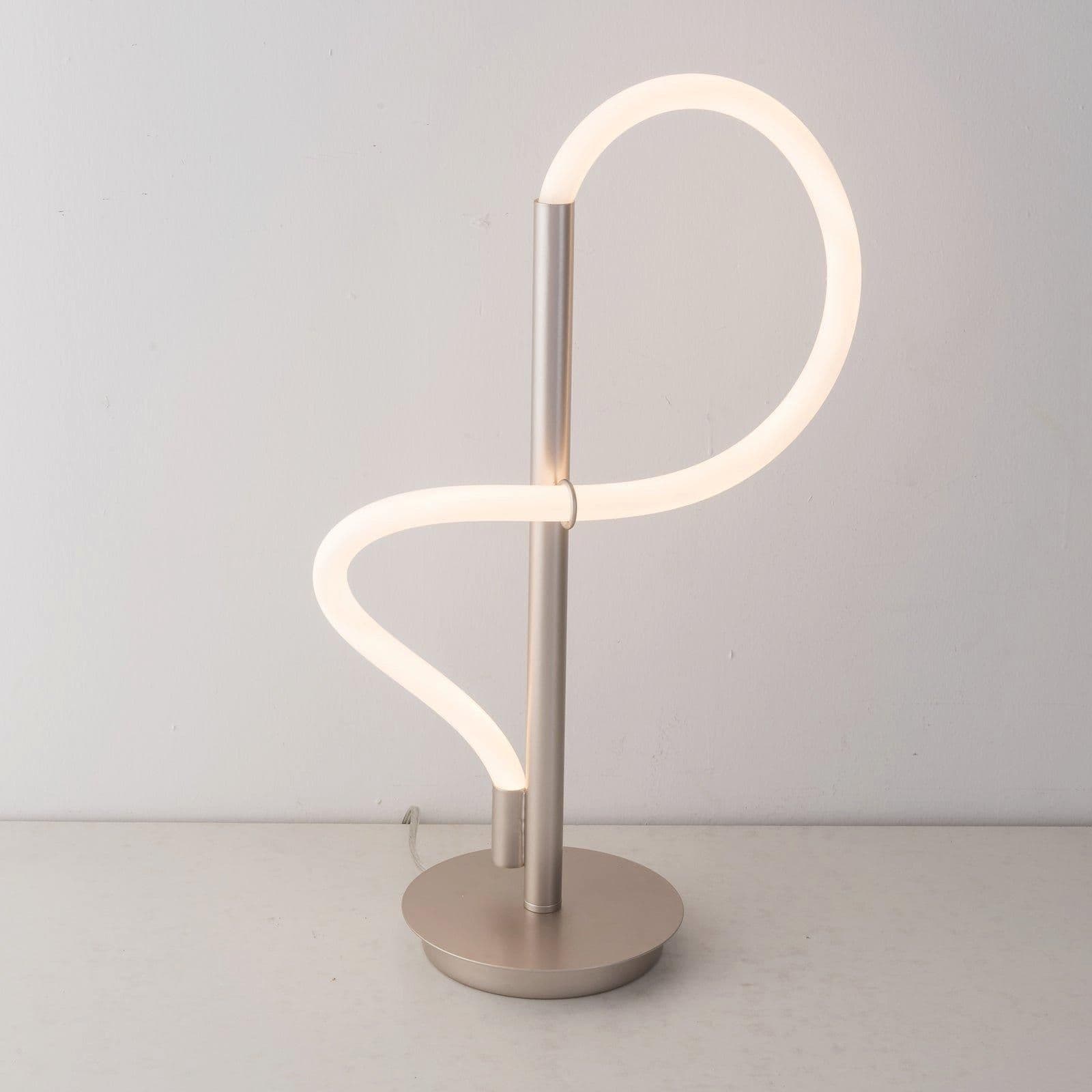 LED Table Lamp on off switch Flexible Adjustable Polycarbonate Light Matt Nickel