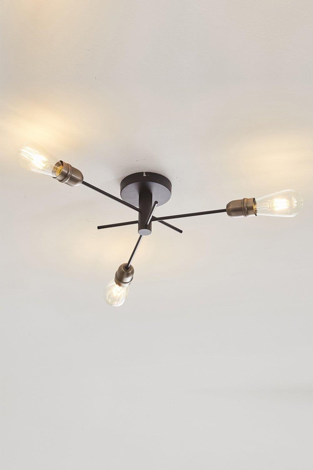 3 Light Ceiling Spotlight Dimmable E27 ES Bulb Cap