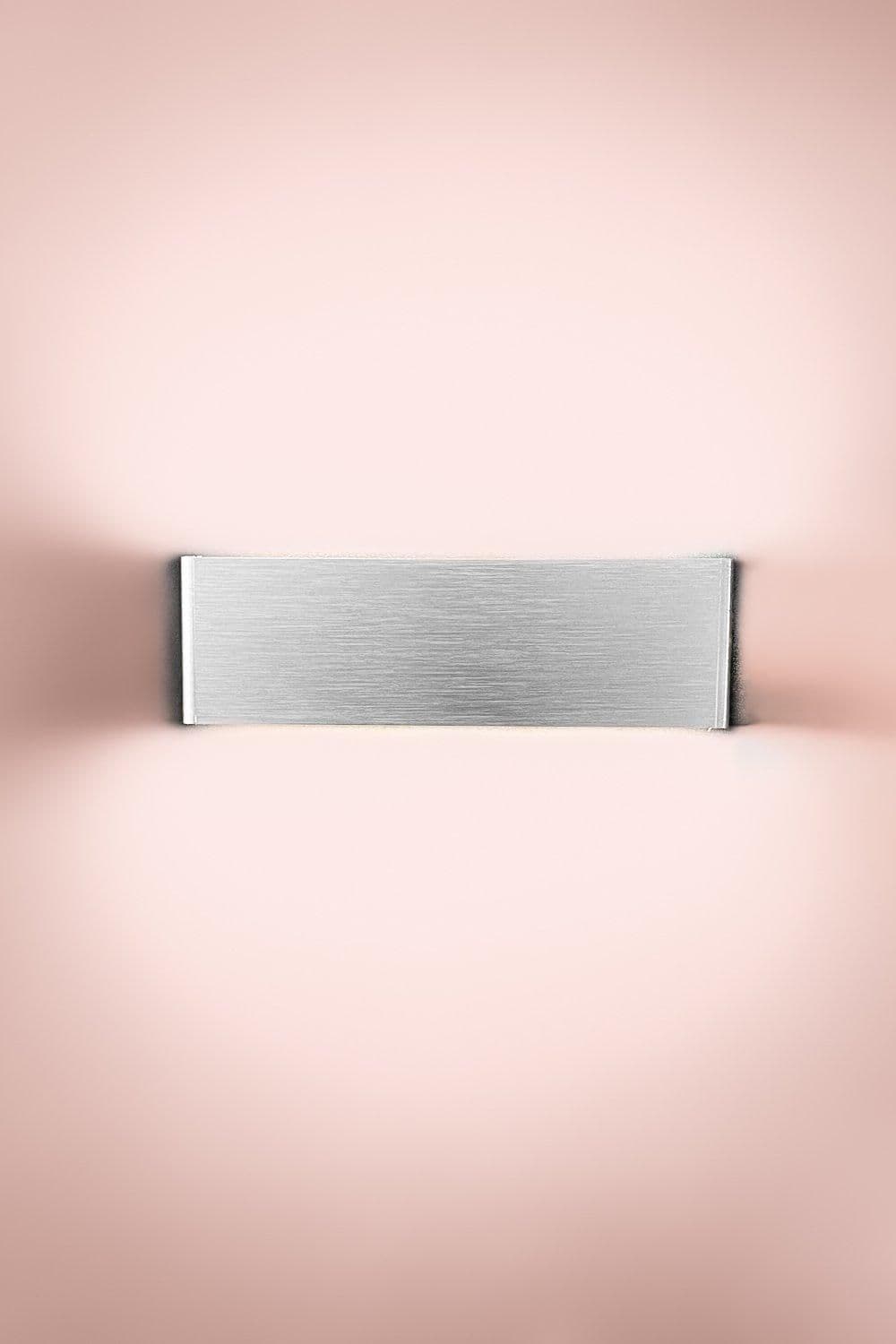 LED Up Down Wall Light Brushed Aluminium Finish Warm 8W Non Dimmable