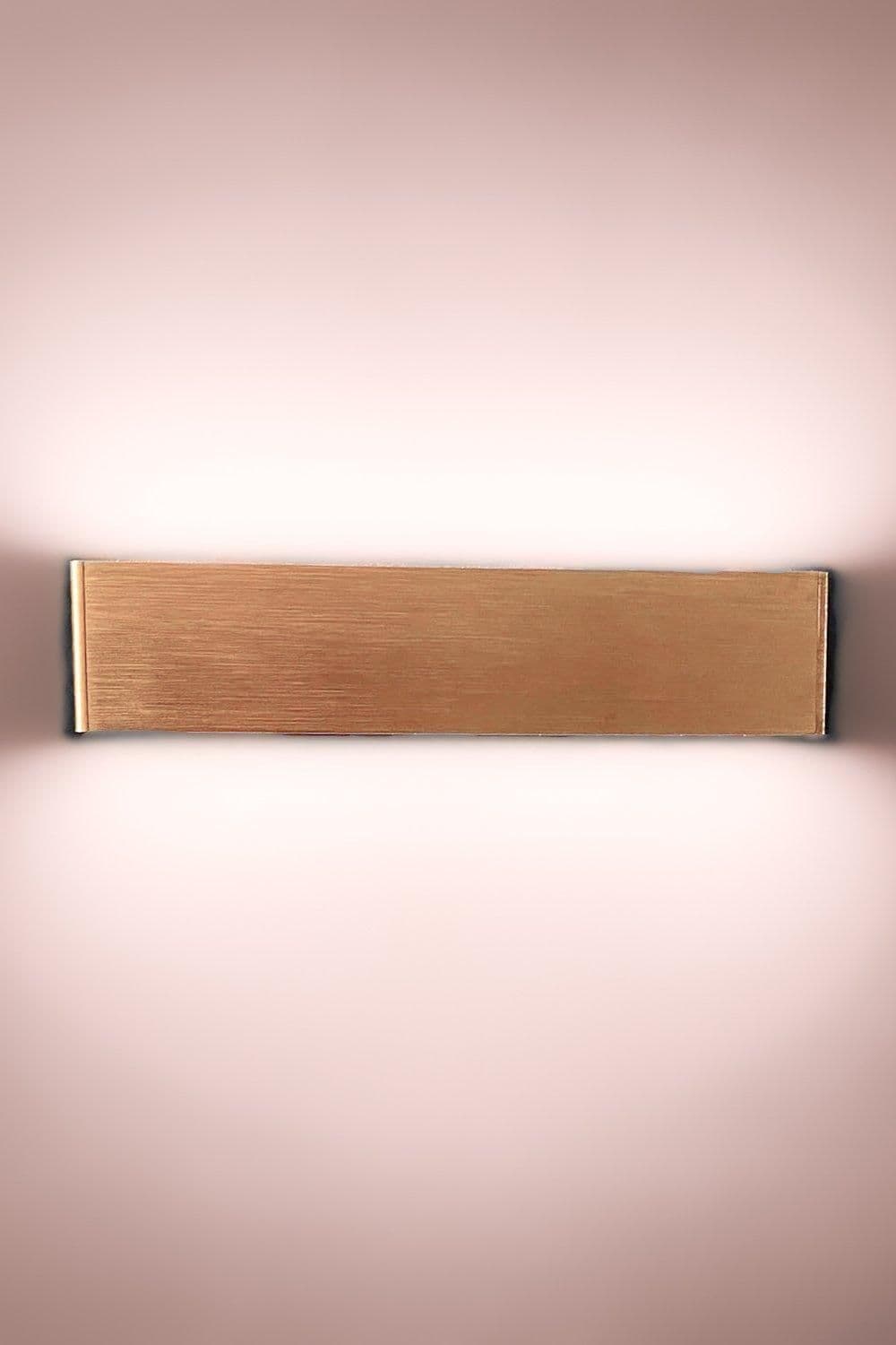 LED Up Down Wall Light Brushed Bronze Finish Warm 12W Non Dimmable