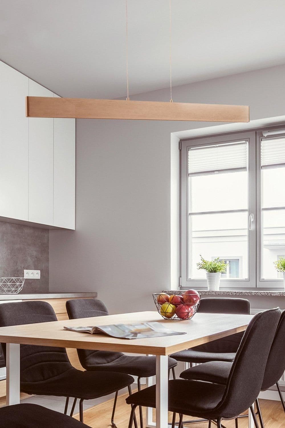 LED Up Down Pendant Light Brushed Mocha Finish 20W Warm