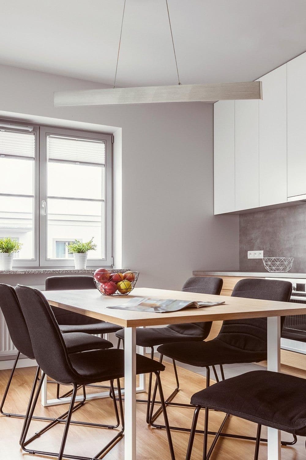 LED Up Down Pendant Light Brushed Aluminium Finish 20W Warm