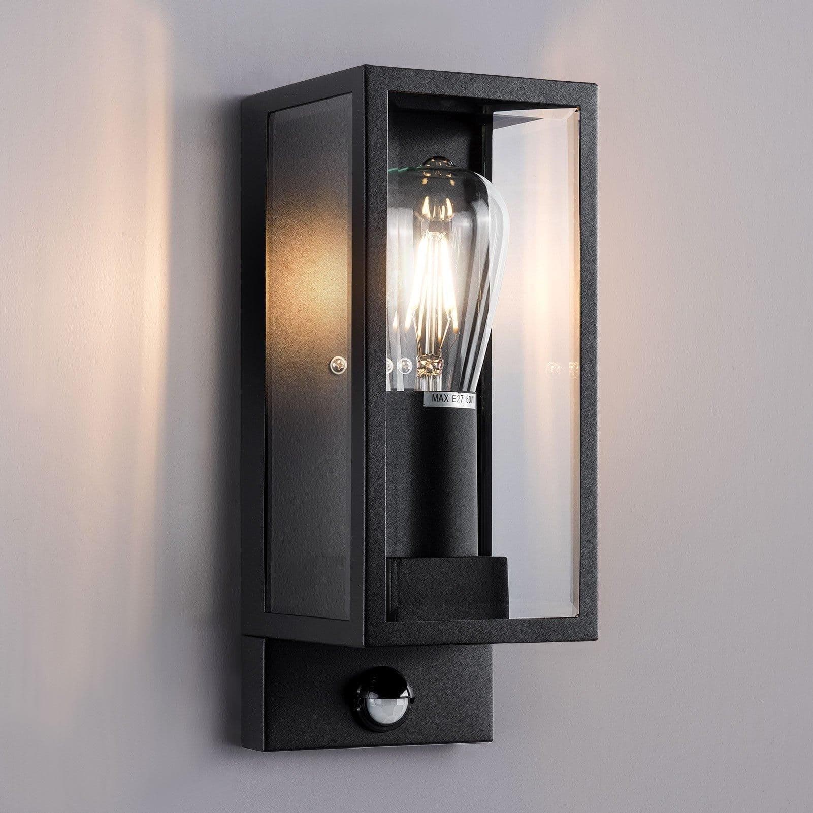 Modern Clear Glass Motion Sensor Outdoor Wall Light