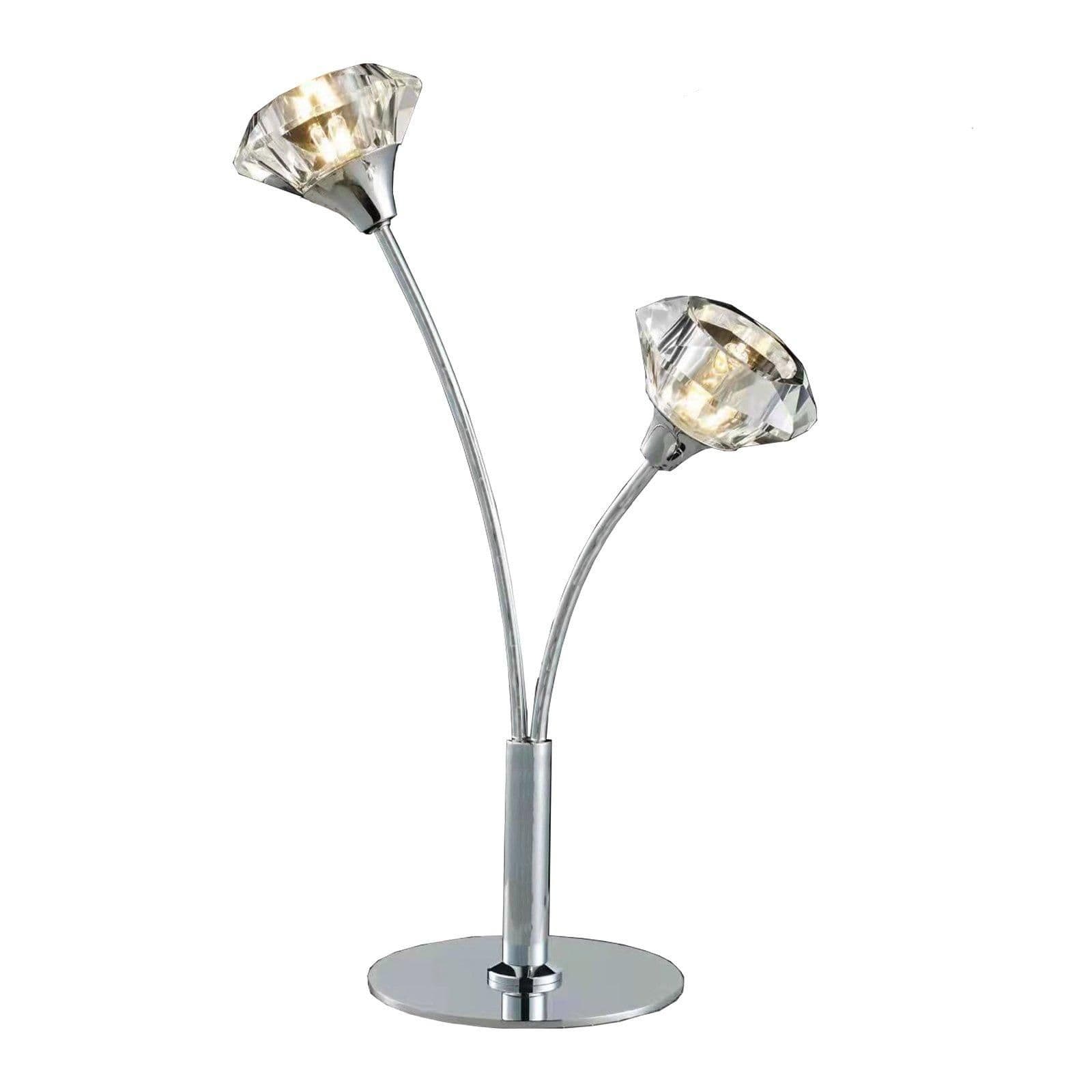 2 Light Table Lamp Polished Chrome Finish