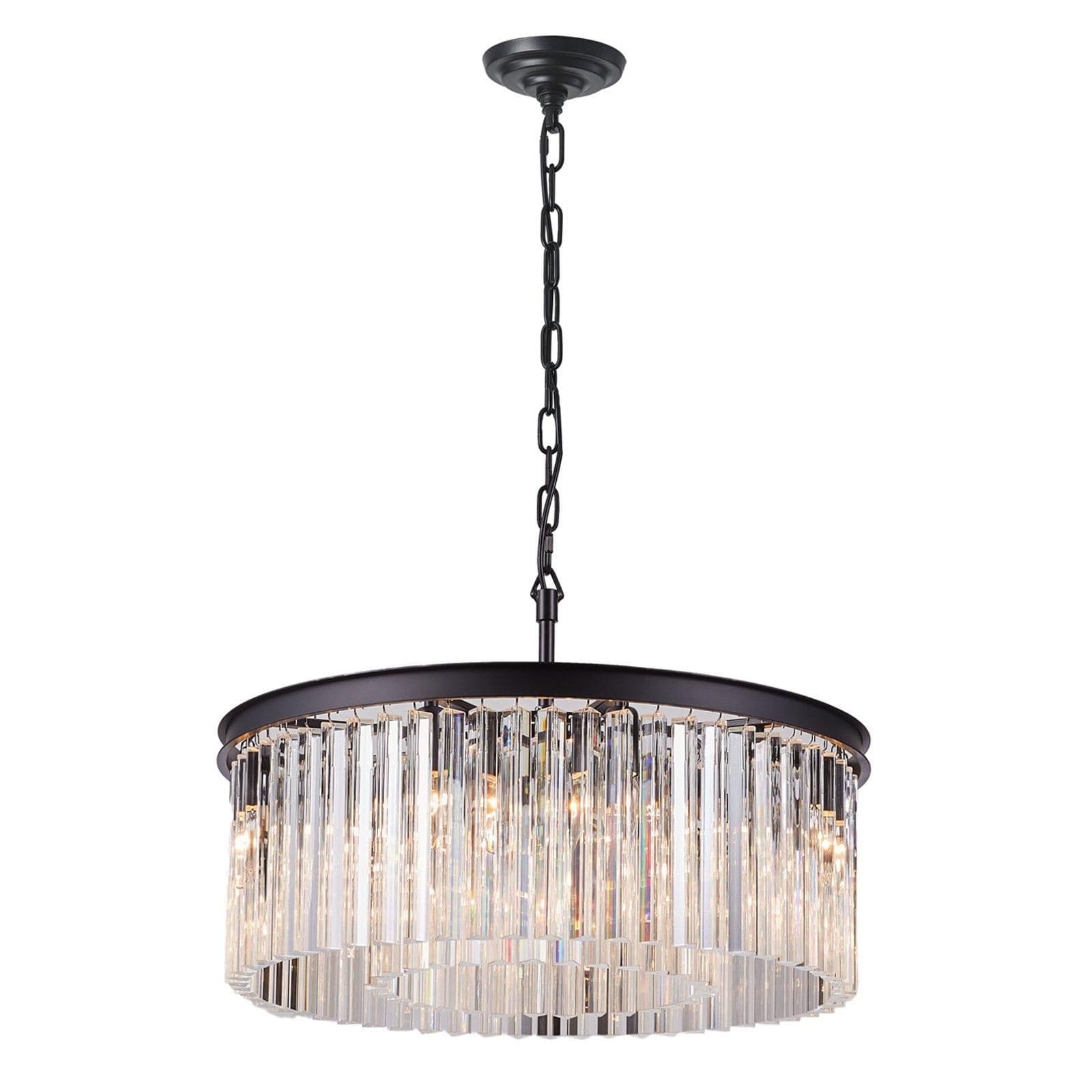 Large 8 Light Pendant Ceiling Light Decorative Crystal Rings around lights