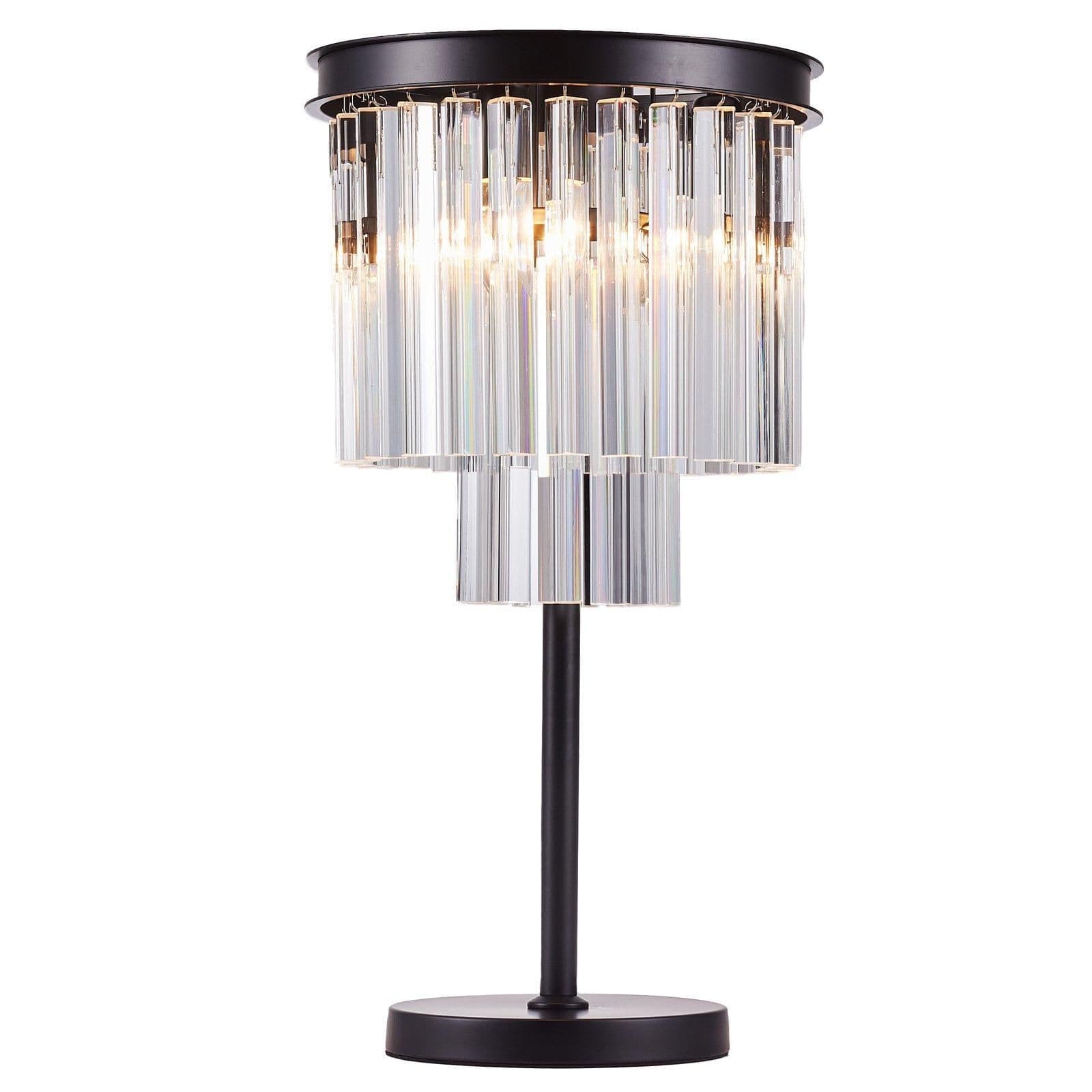 3 Light Table Lamp Decorative Crystals surrounding light