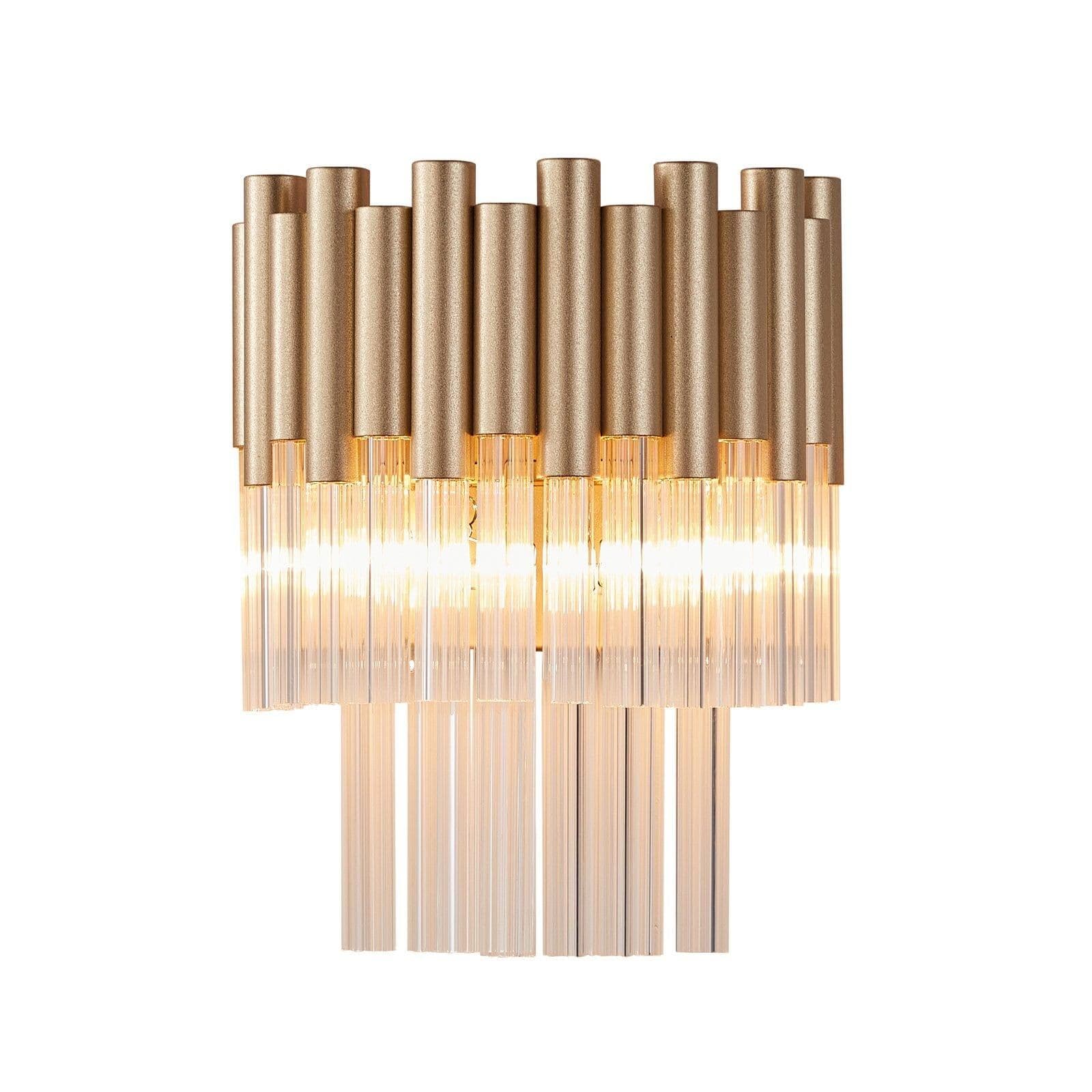 2 Light Flush Wall Light Decorative Glass Rods