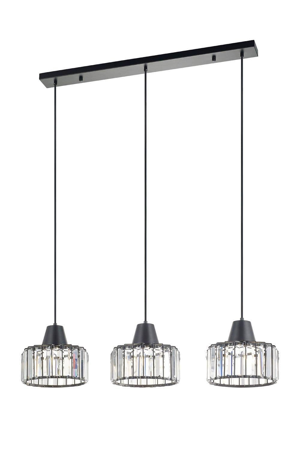 3 Light Crystal Bar Pendant Light