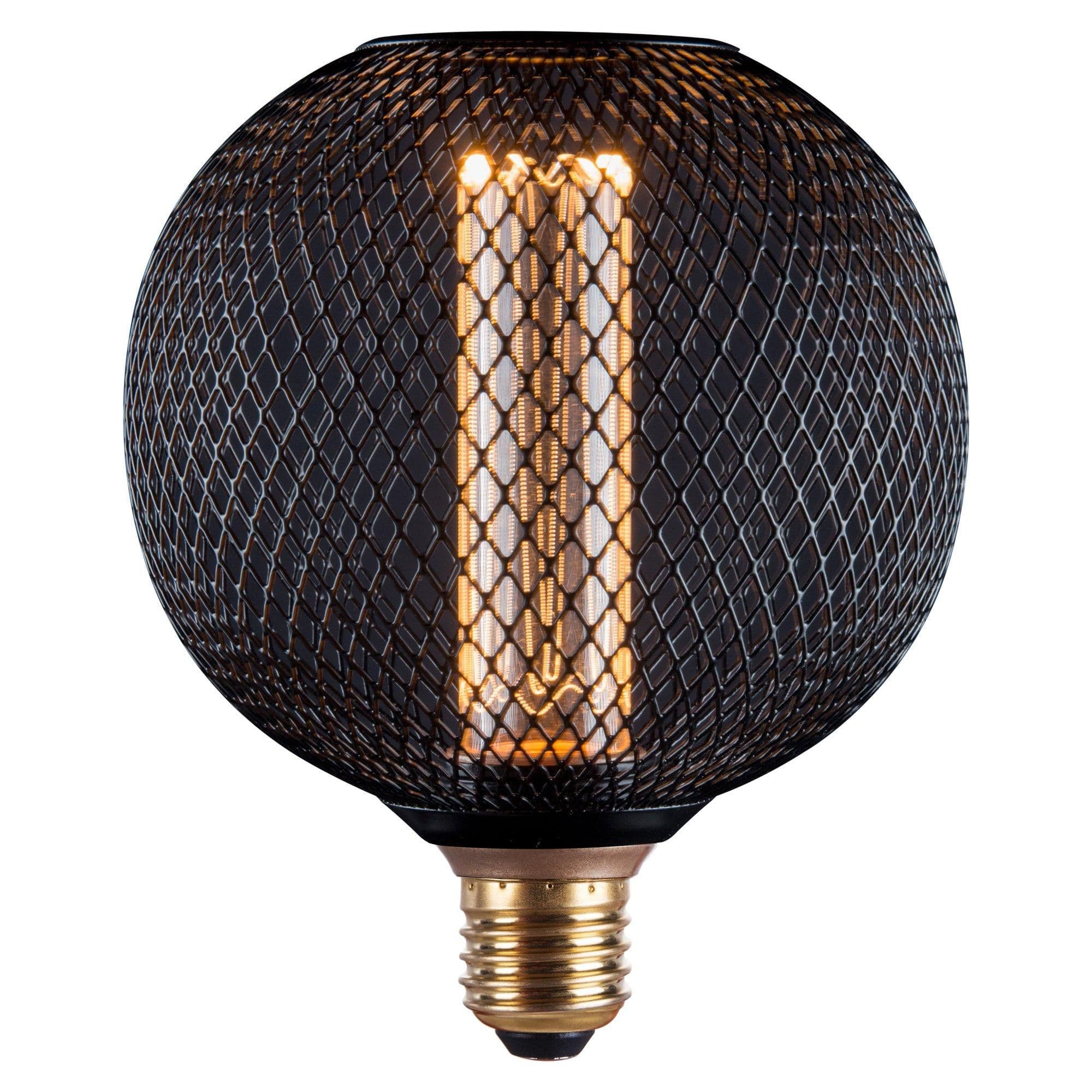 Metal Cage LED E27 Bulb Globe Shape Dimmable