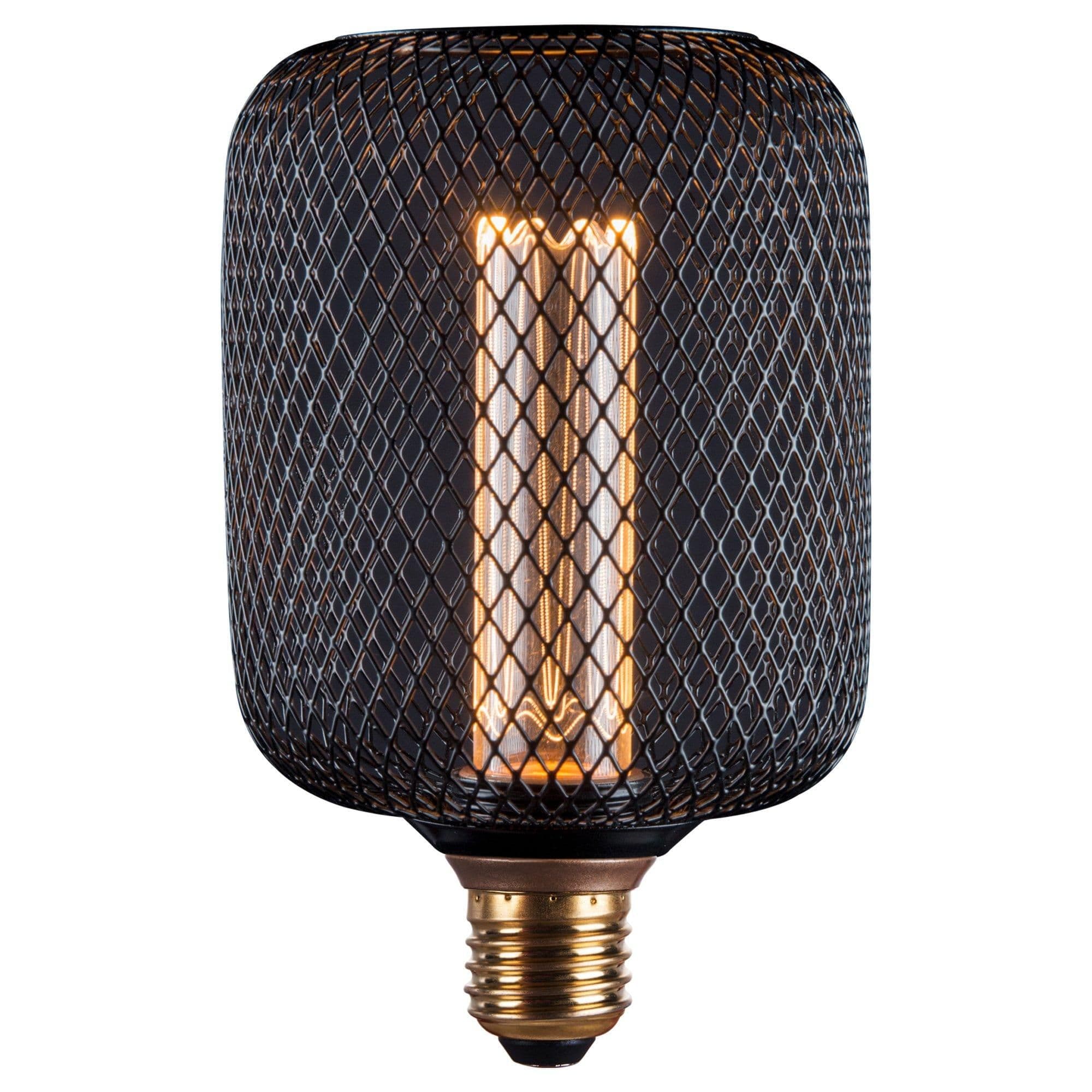 Metal Cage LED E27 Bulb Cylinder Shape Dimmable