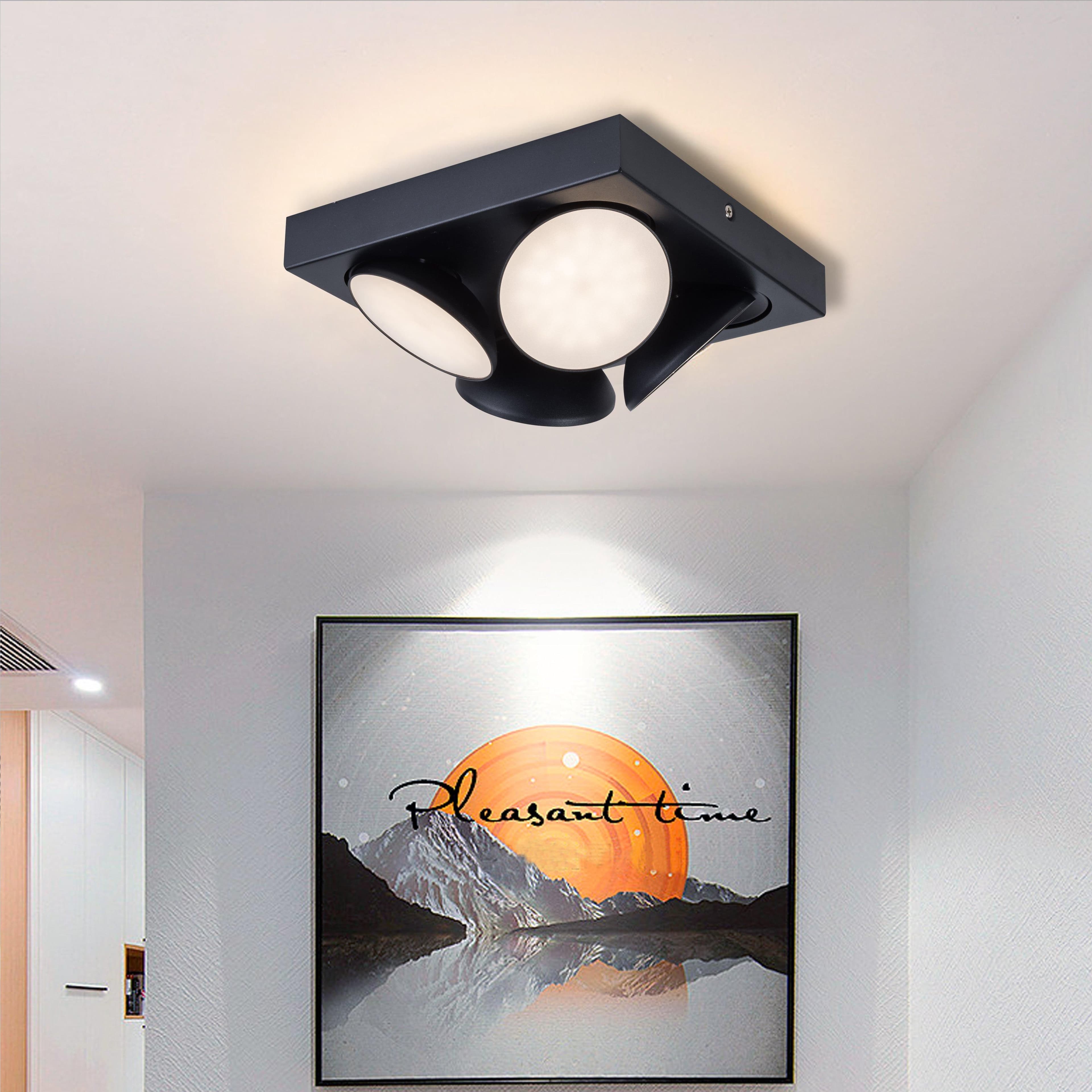 4 Light LED Square Ceiling Spotlight 4x 5W 3000K Dimmable