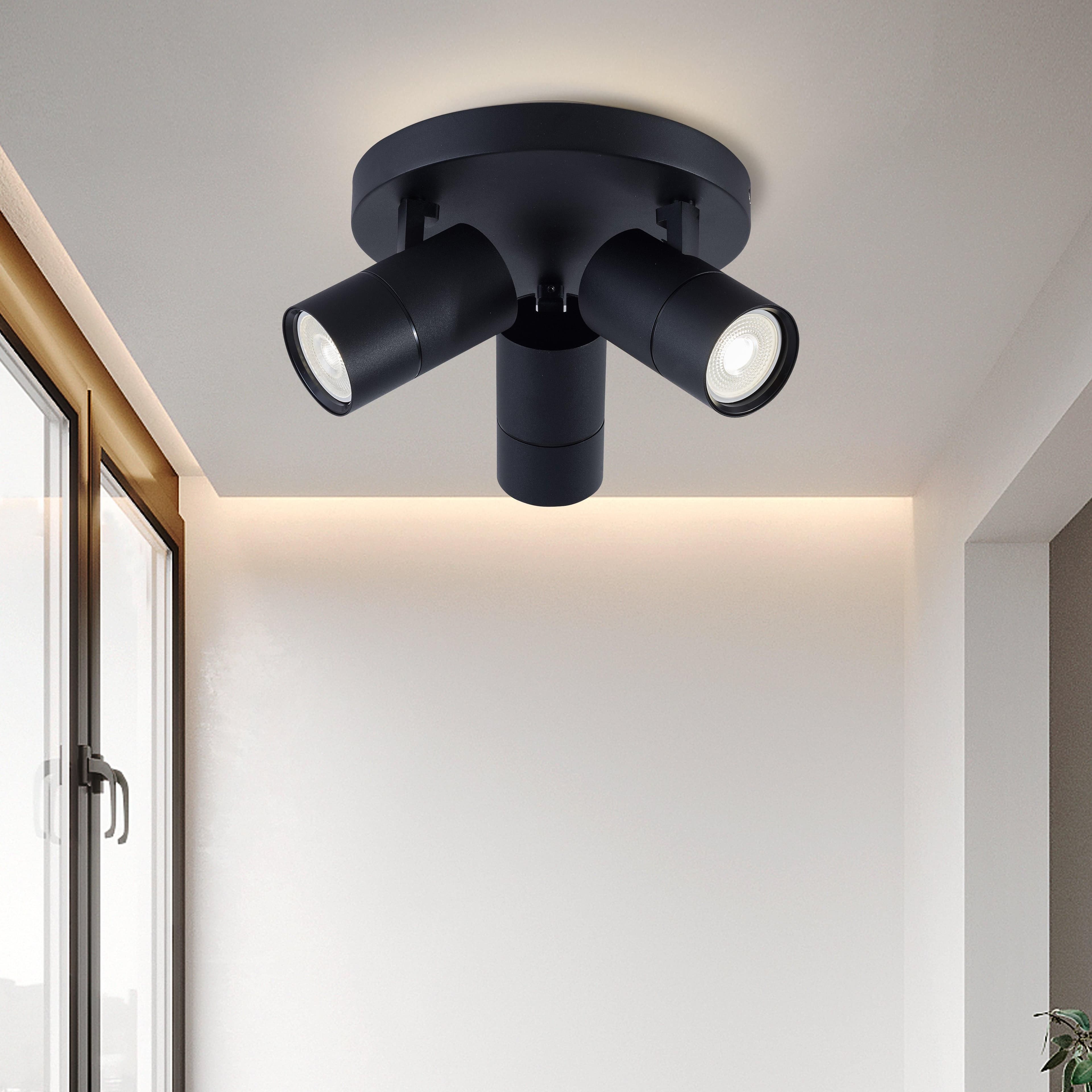 3 Light GU10 Round Spotlight 3x GU1