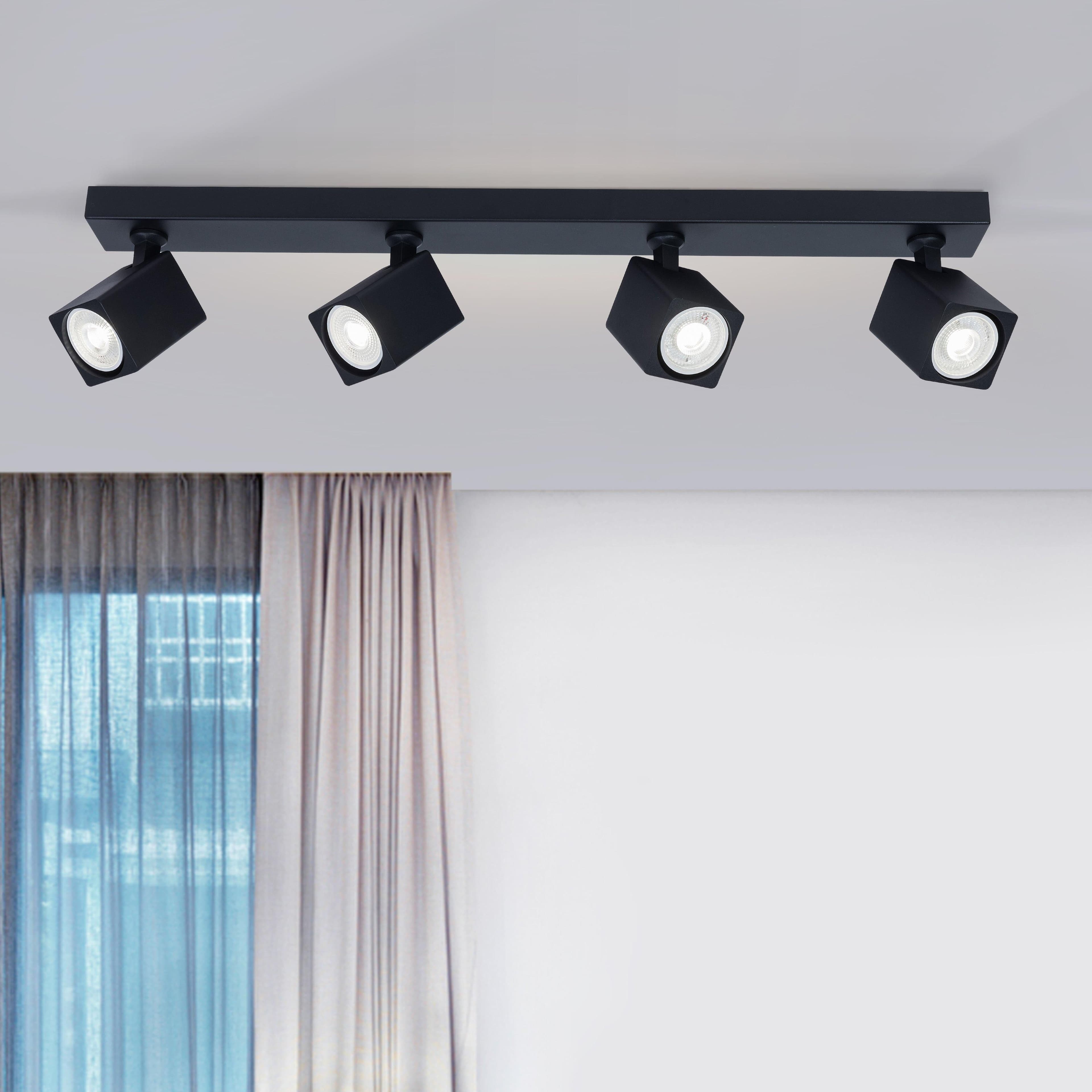 4 Light GU10 Square Spotlight 4x GU10 Linear