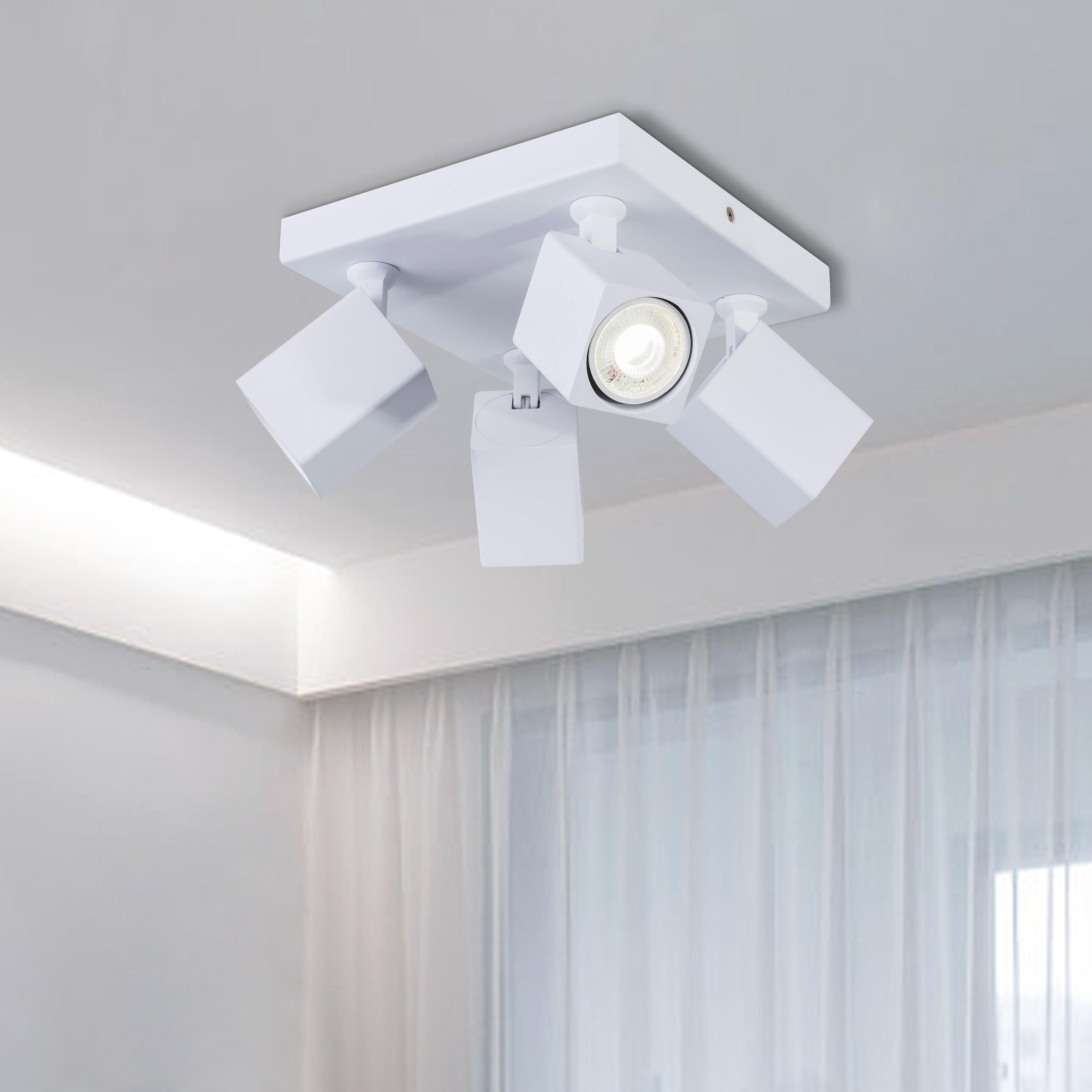 4 Light GU10 Square Spotlight 4x GU10
