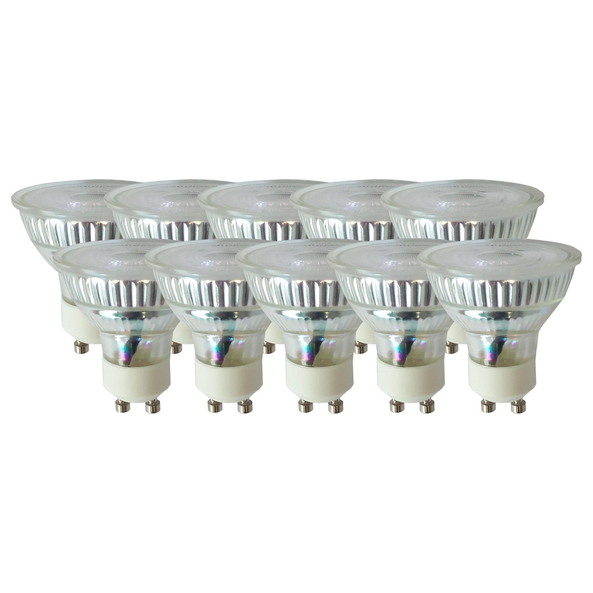 4.9 Watts GU10 LED Bulb Glass Spotlight Dimmable Pack 10