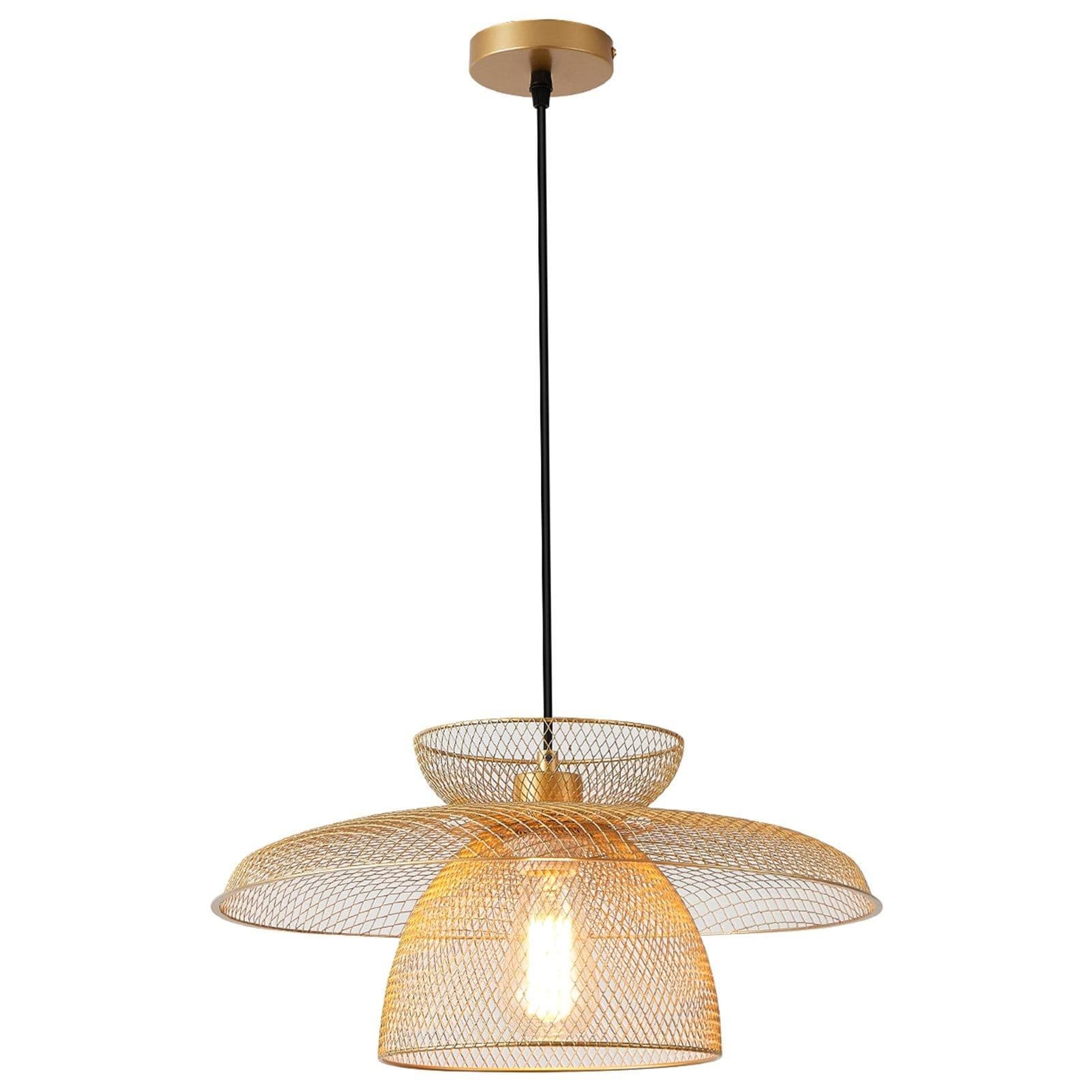 Pendant Ceiling Light Metal Mesh Shade Hanging Industrial Light