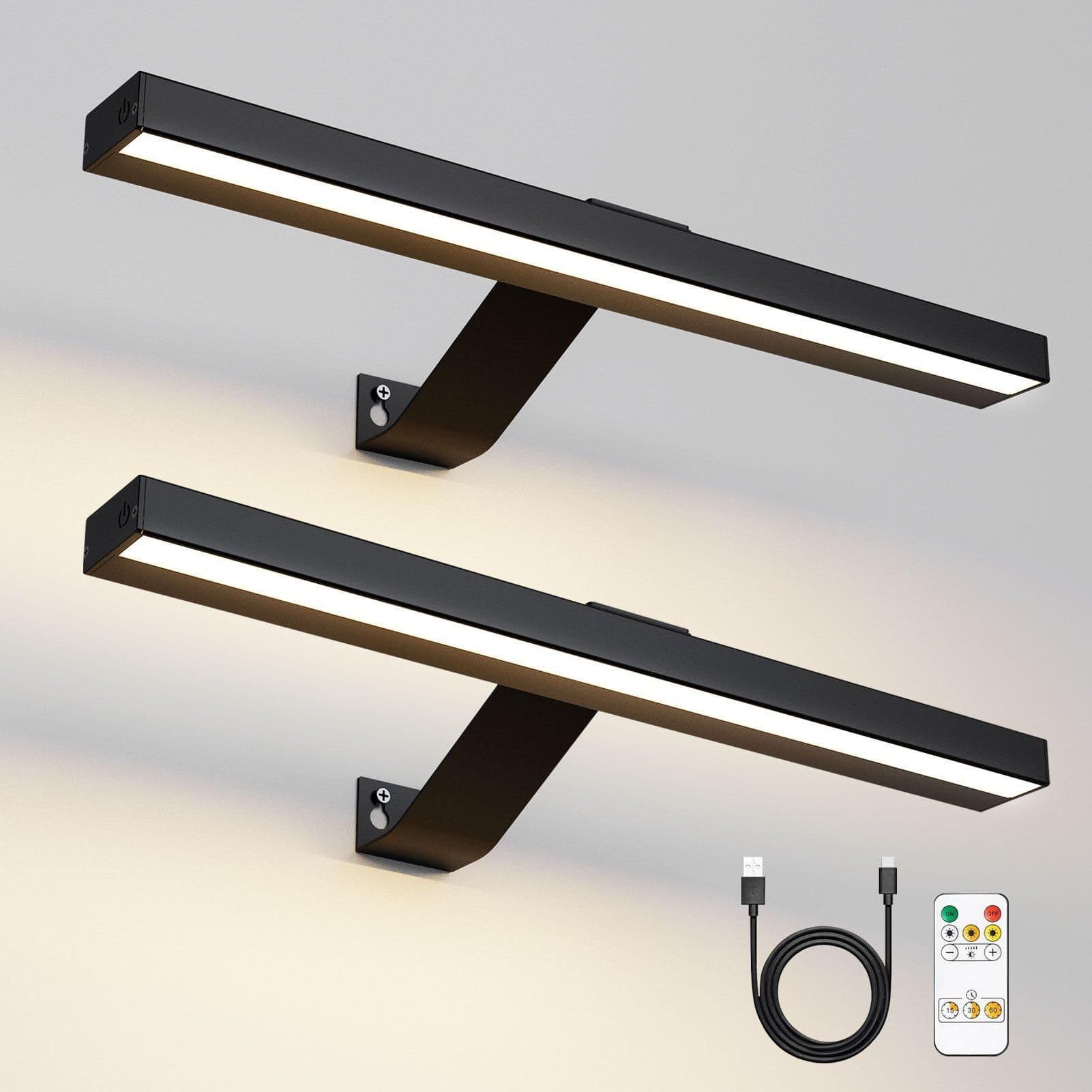 2 Packs Picture Lights Black Rechargeable Picture Lights Indoor