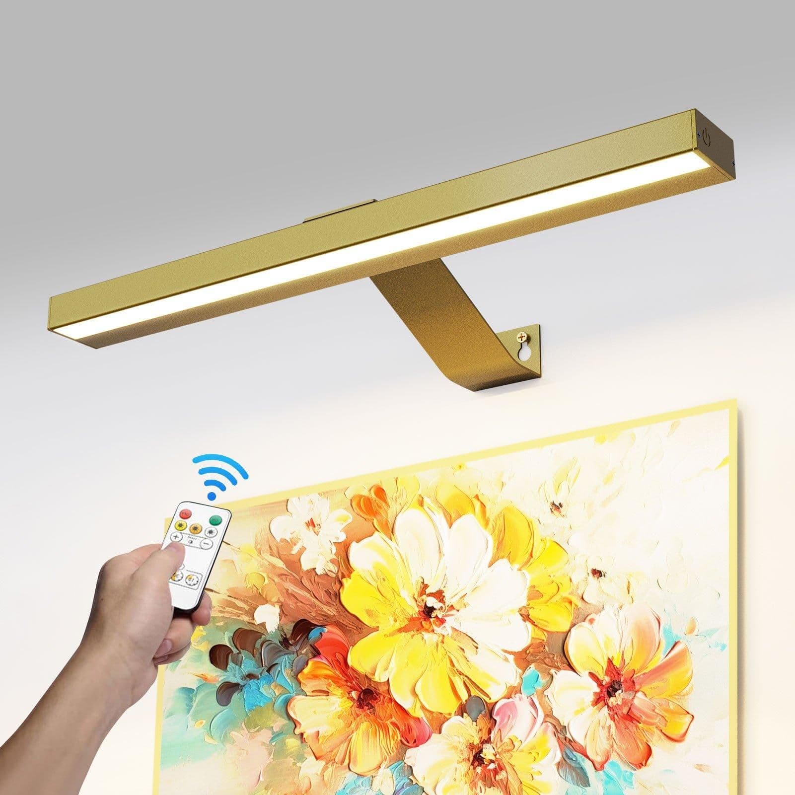 Picture Light Wall Gold Rechargeable Wall Light Indoor Dimmable & 3 Temps