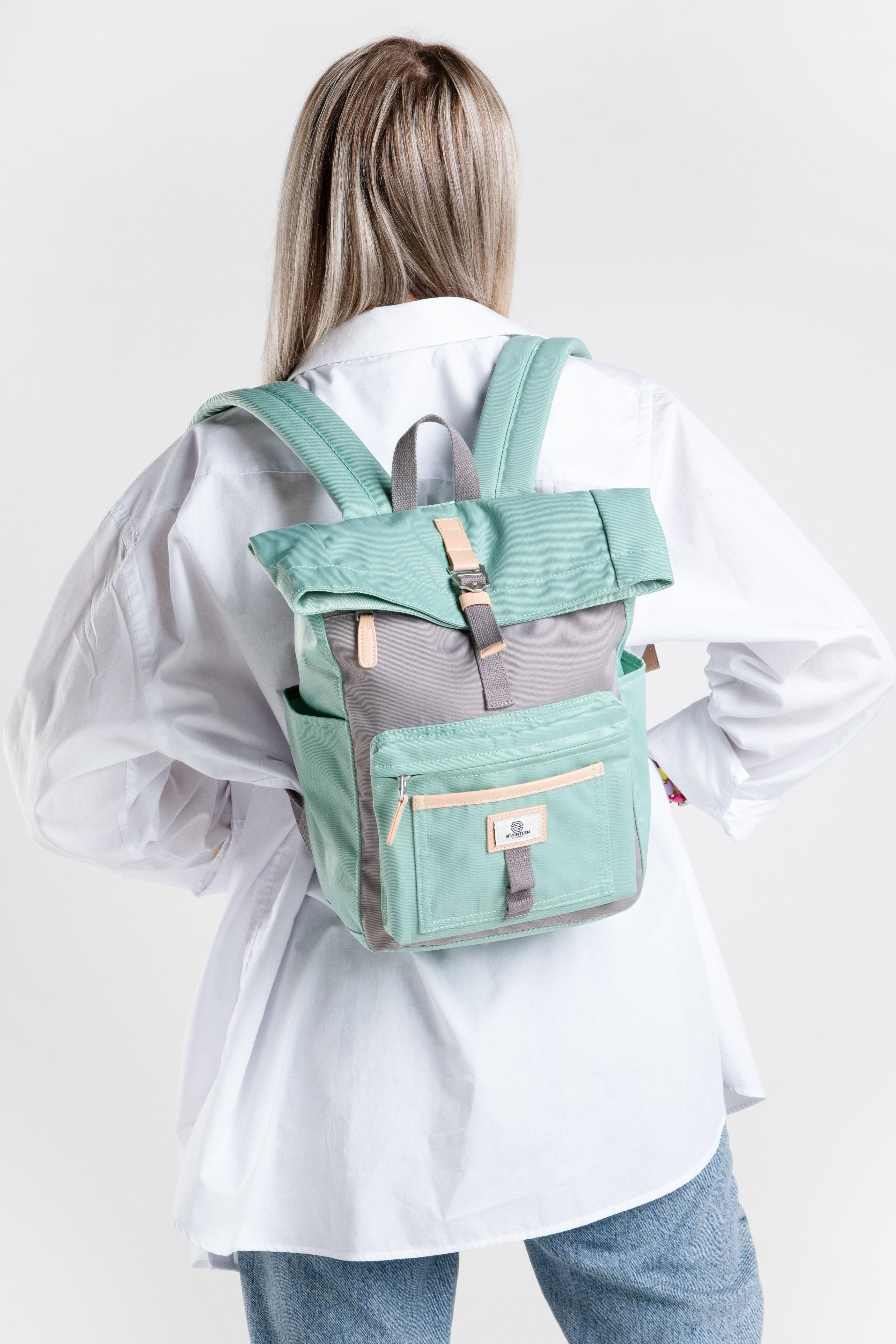 Canary Wharf Mini Roll Top Backpack Pale