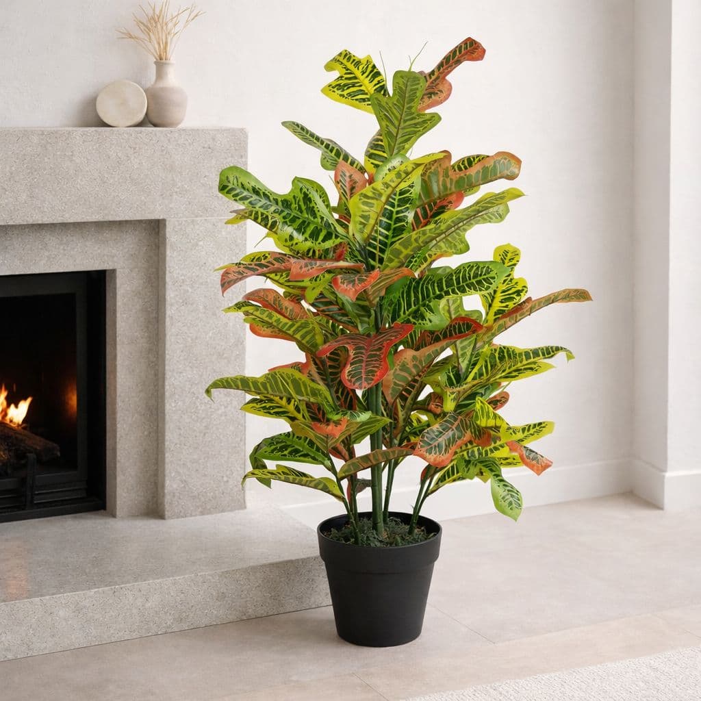 90cm Artificial Codiaeum Multicoloured House Plant - Large