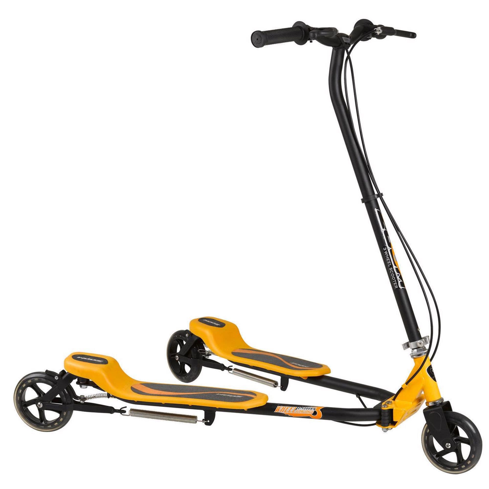 3 Wheel Scissor Scooter Dual Brake System Yellow Black