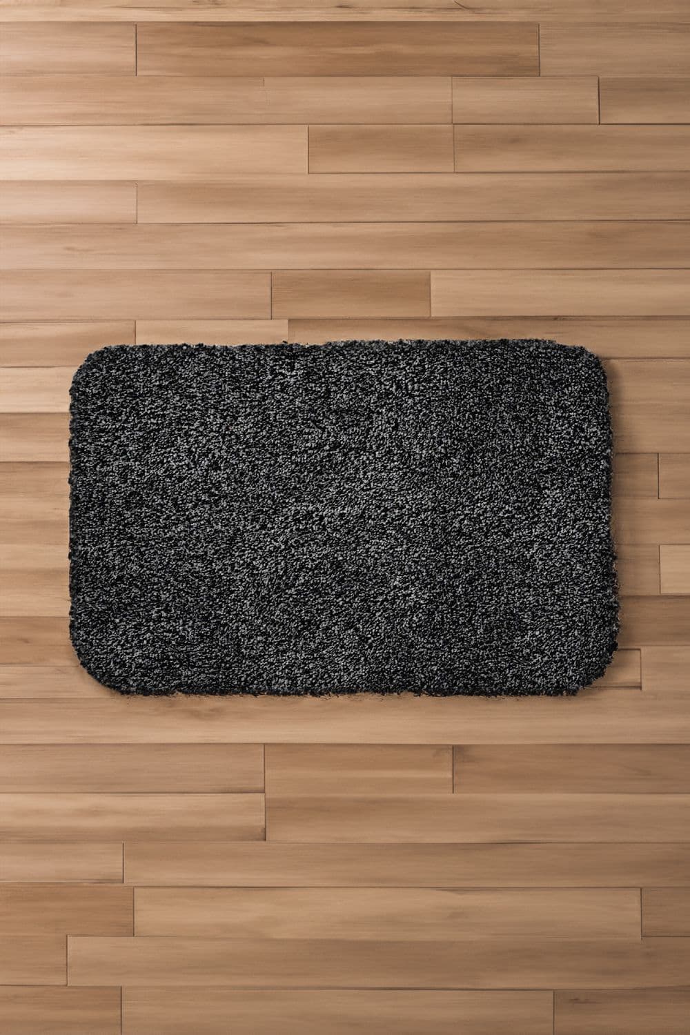 100% Cotton Dirt Stopper Anti Slip Door Mat 50x75cm Jet Black