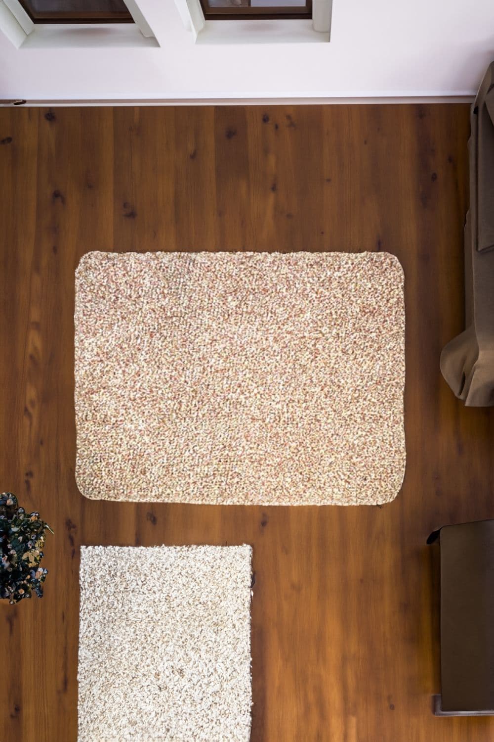100% Cotton Dirt Stopper Anti Slip Door Mat 75x50cm Moon Biege