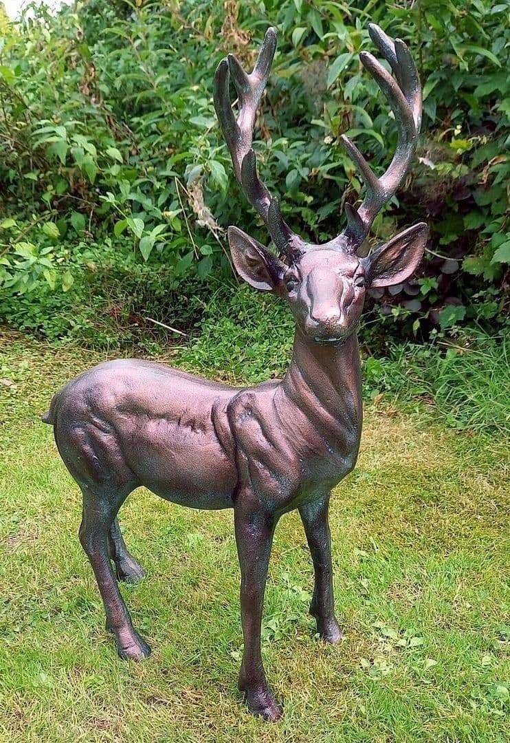 Standing Stag Buck Ornament Cast Aluminium